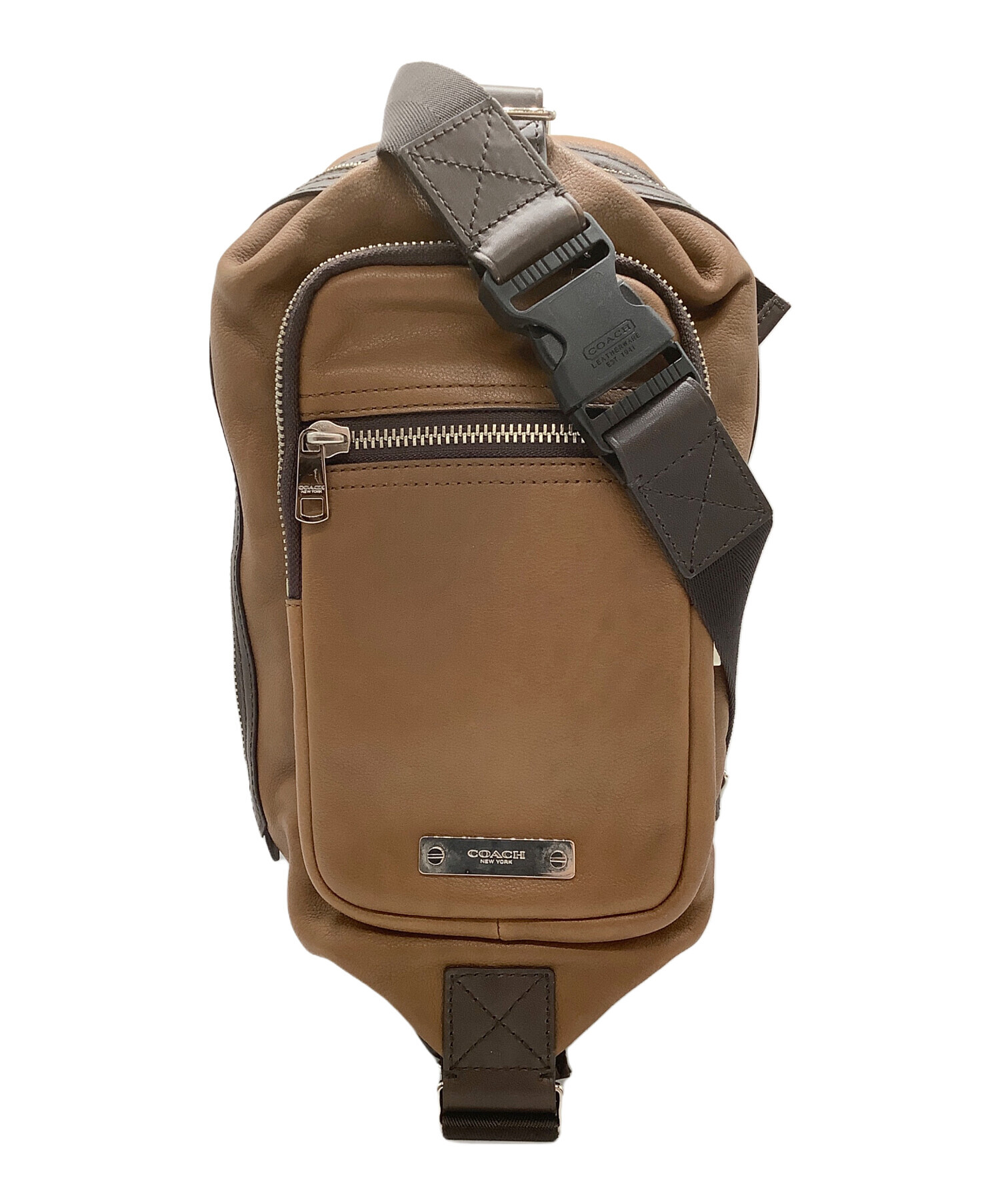 vintage COACH コーチ ボディバッグ ブラウン レザー 中古・古着通販】COACH (コーチ) ボディーバッグ ブラウン