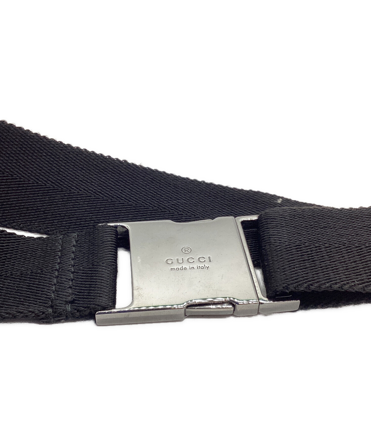 グッチ GUCCI キャンバス　ウェストバッグ　ブラック 中古・古着通販】GUCCI (グッチ) ウエストバッグ/GGキャンバス