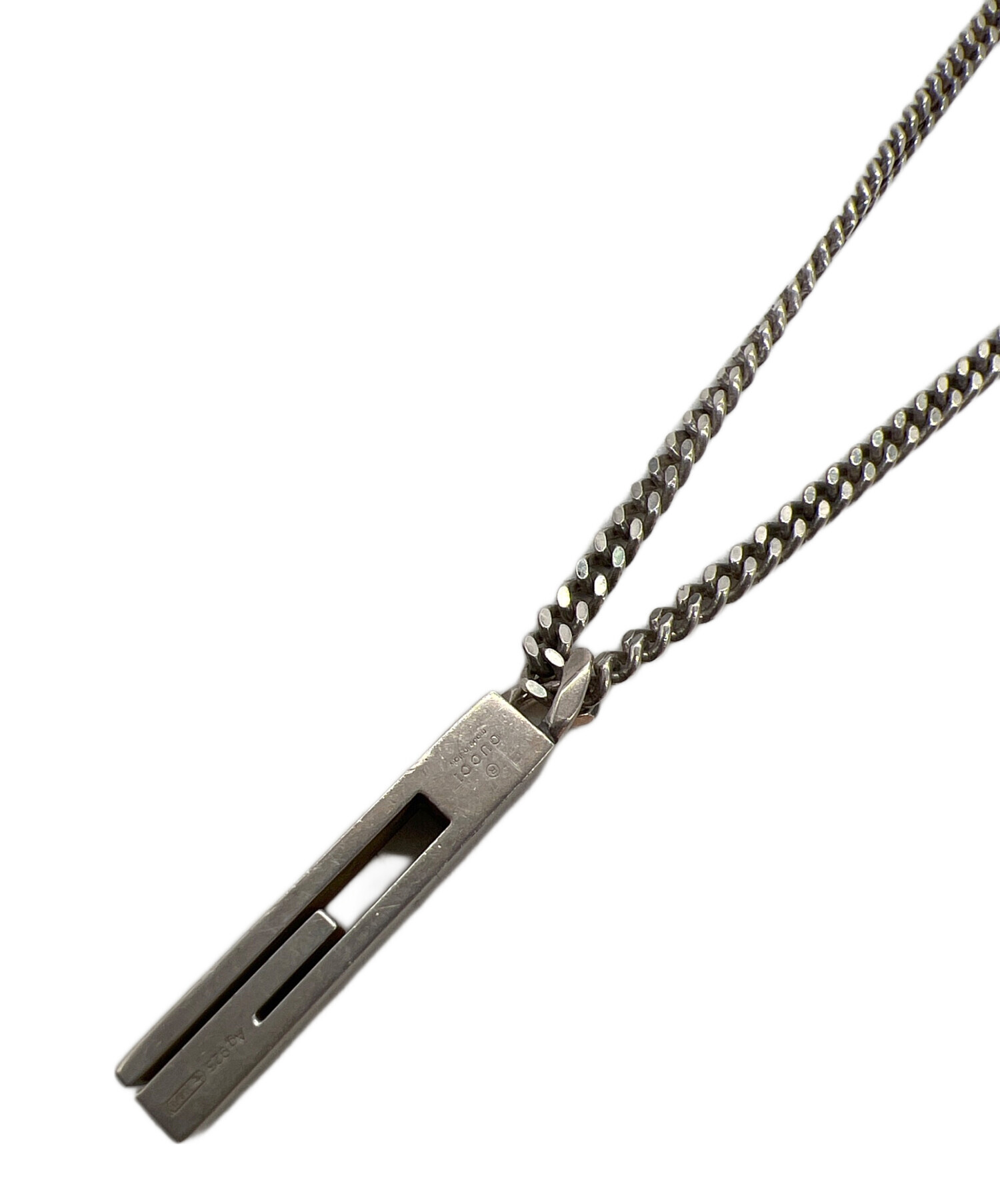 中古・古着通販】GUCCI (グッチ) ネックレス/G^プレート シルバー