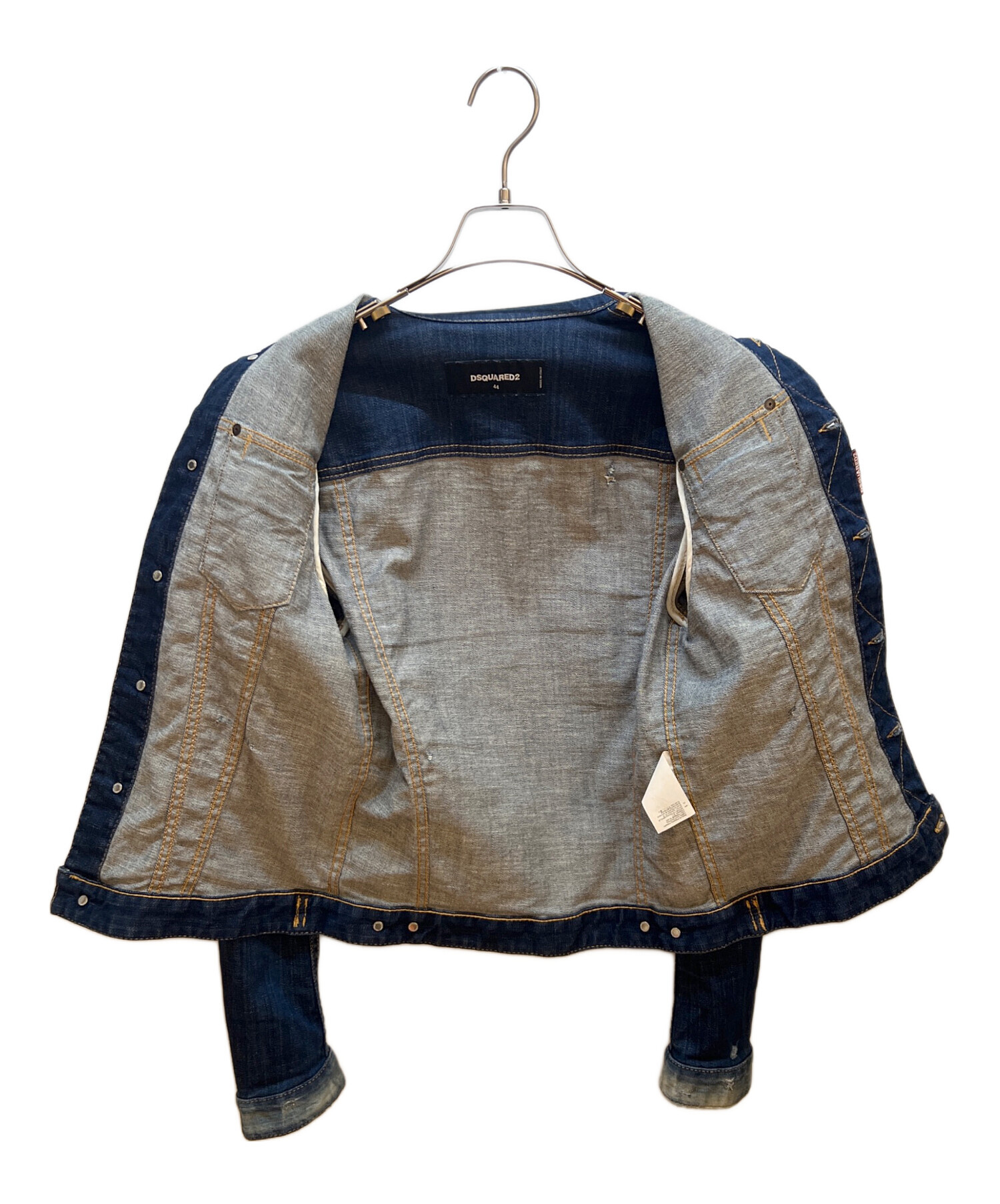 Dsquared2 レザーデニムフードジャケット　新品タグ付き　サイズ44 中古・古着通販】DSQUARED2 (ディースクエアード) デニムジャケット