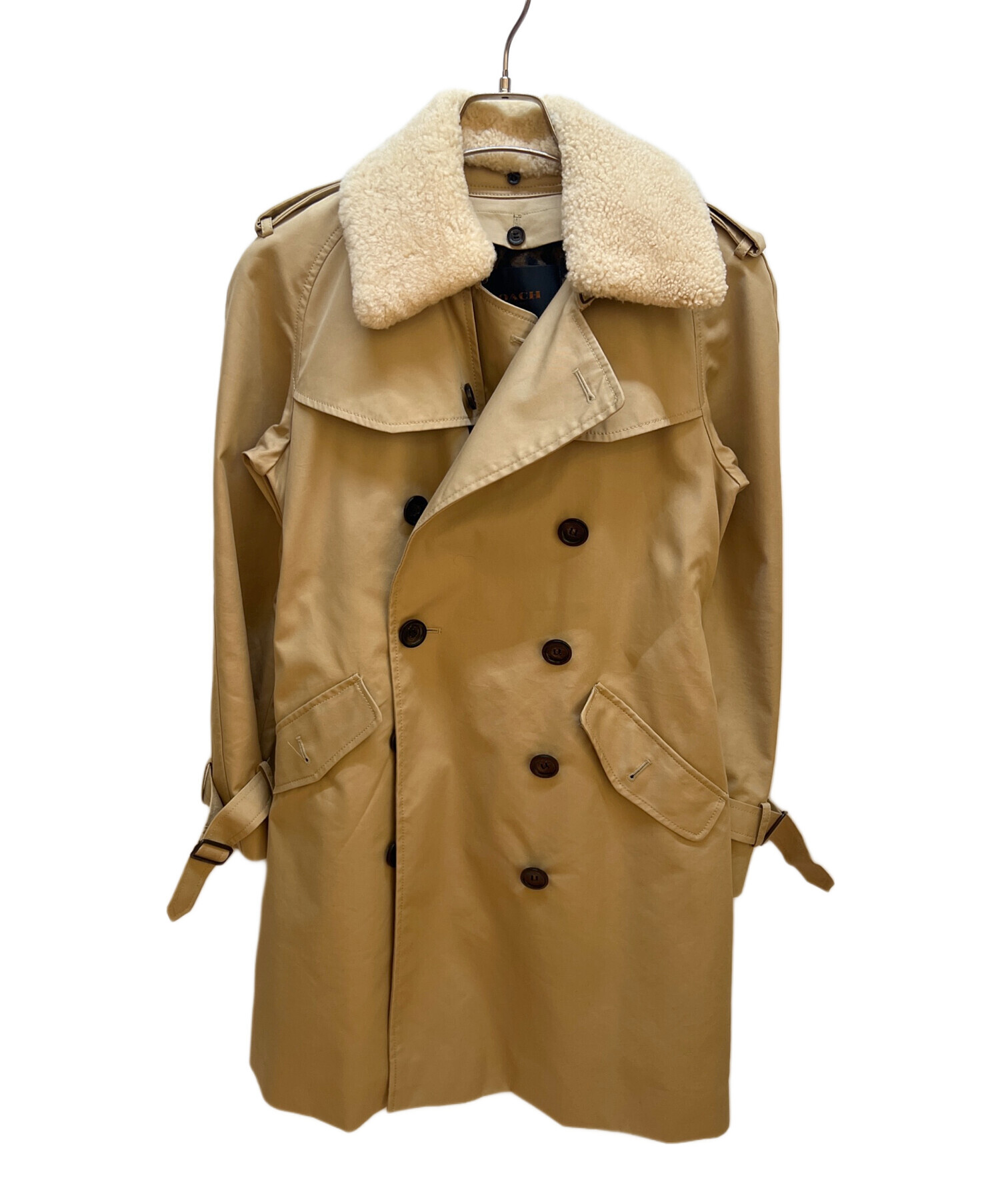 美品　コーチ　トレンチコート　ライナー　ウール襟　ベージュ　2way 中古・古着通販】COACH (コーチ) ライナー付トレンチコート ベージュ