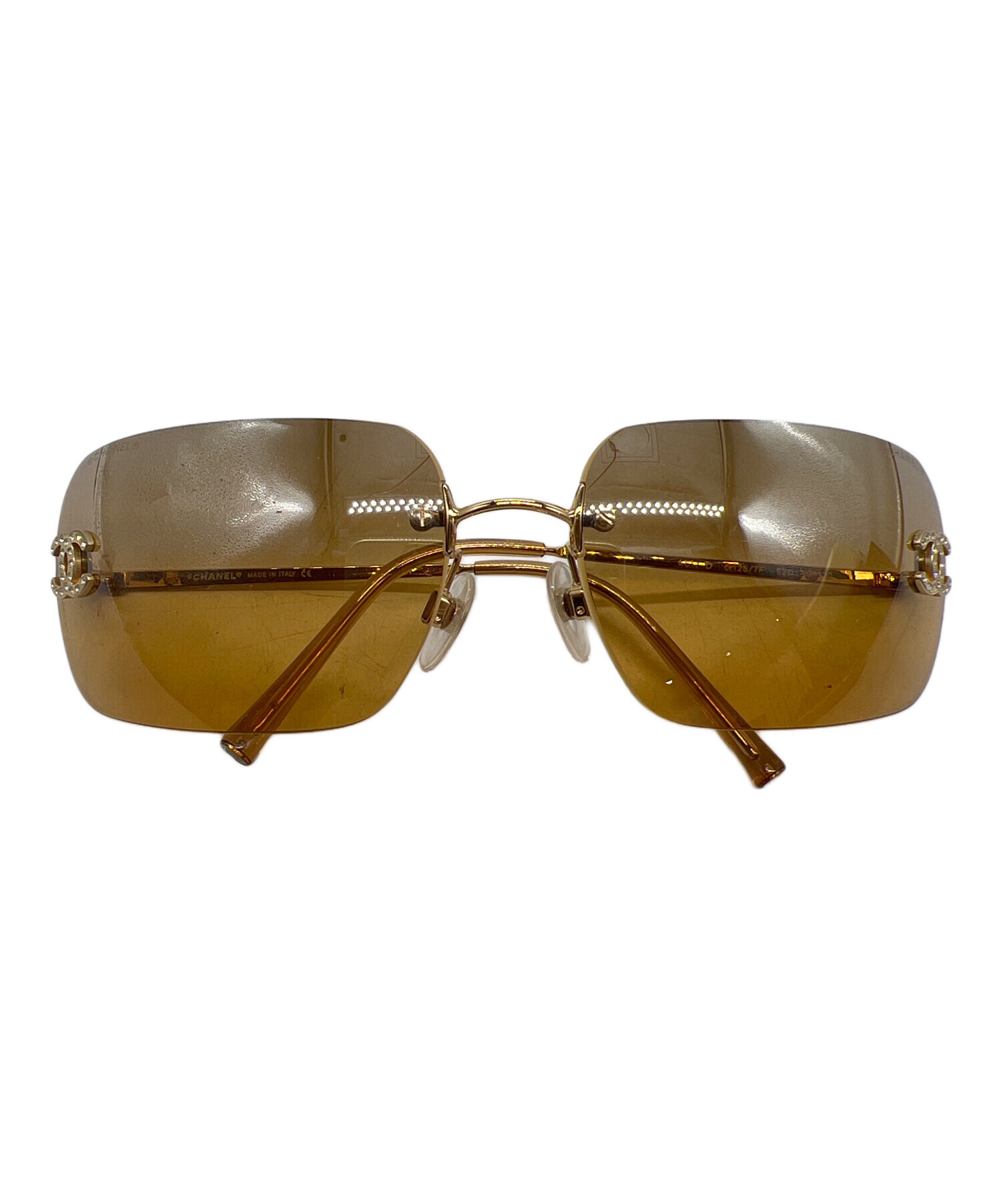 CHANEL サングラス ゴールド 中古・古着通販】CHANEL (シャネル) サングラス ゴールド サイズ:62 17