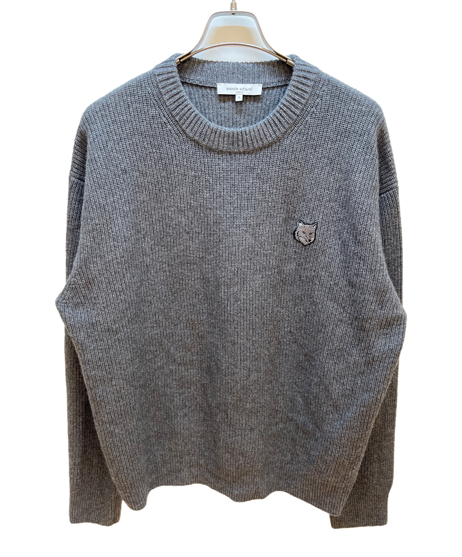 中古・古着通販】maison kitsune (メゾンキツネ) 厚手ニット グレー 