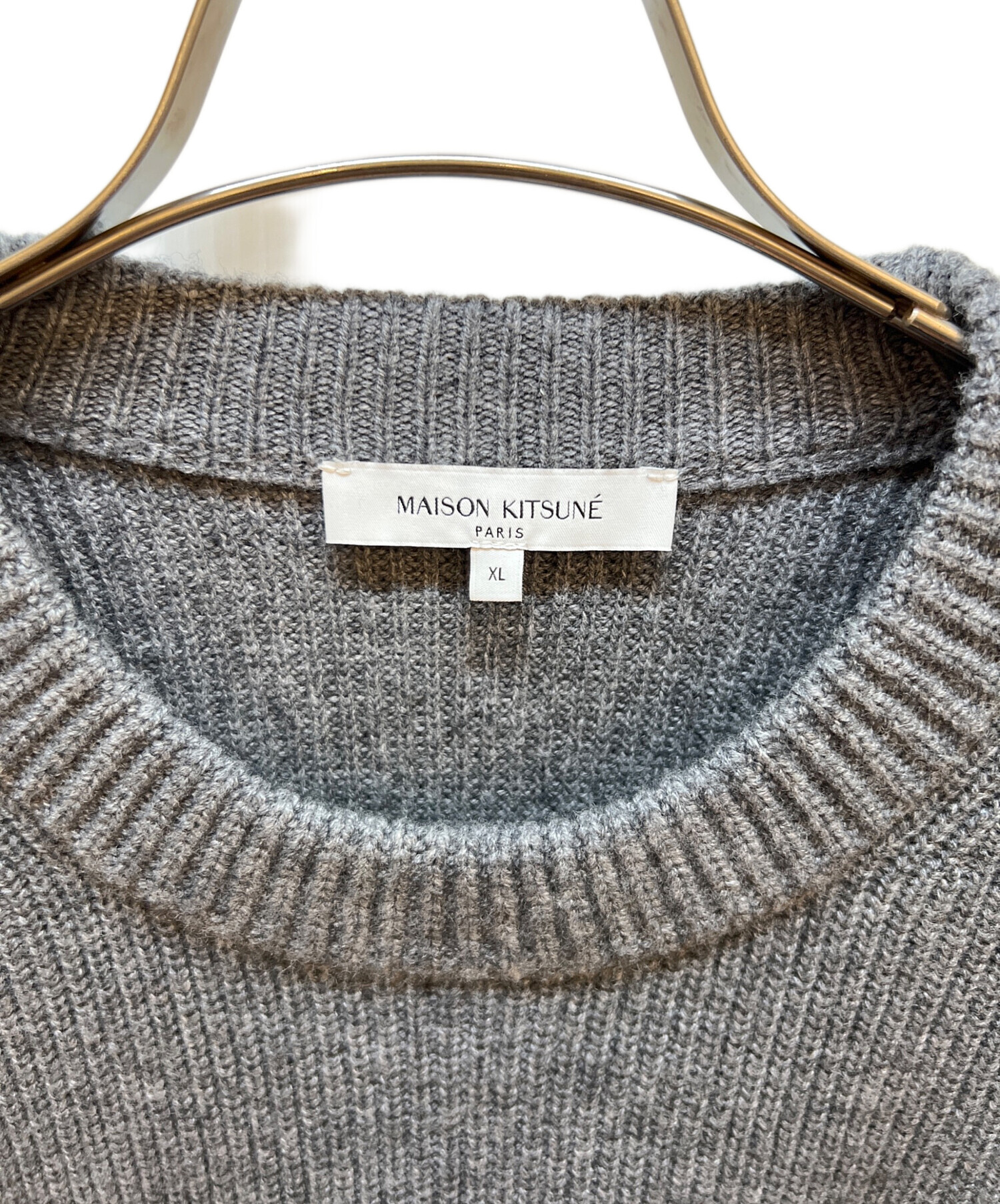 中古・古着通販】maison kitsune (メゾンキツネ) 厚手ニット グレー 