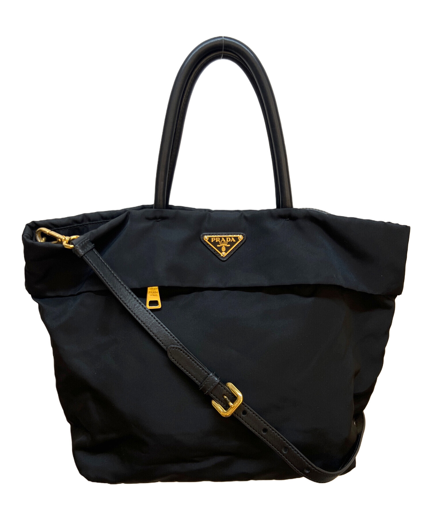 レア！正規品プラダ 2way 中古・古着通販】PRADA (プラダ) 2WAYバッグ ブラック｜ブランド・古着