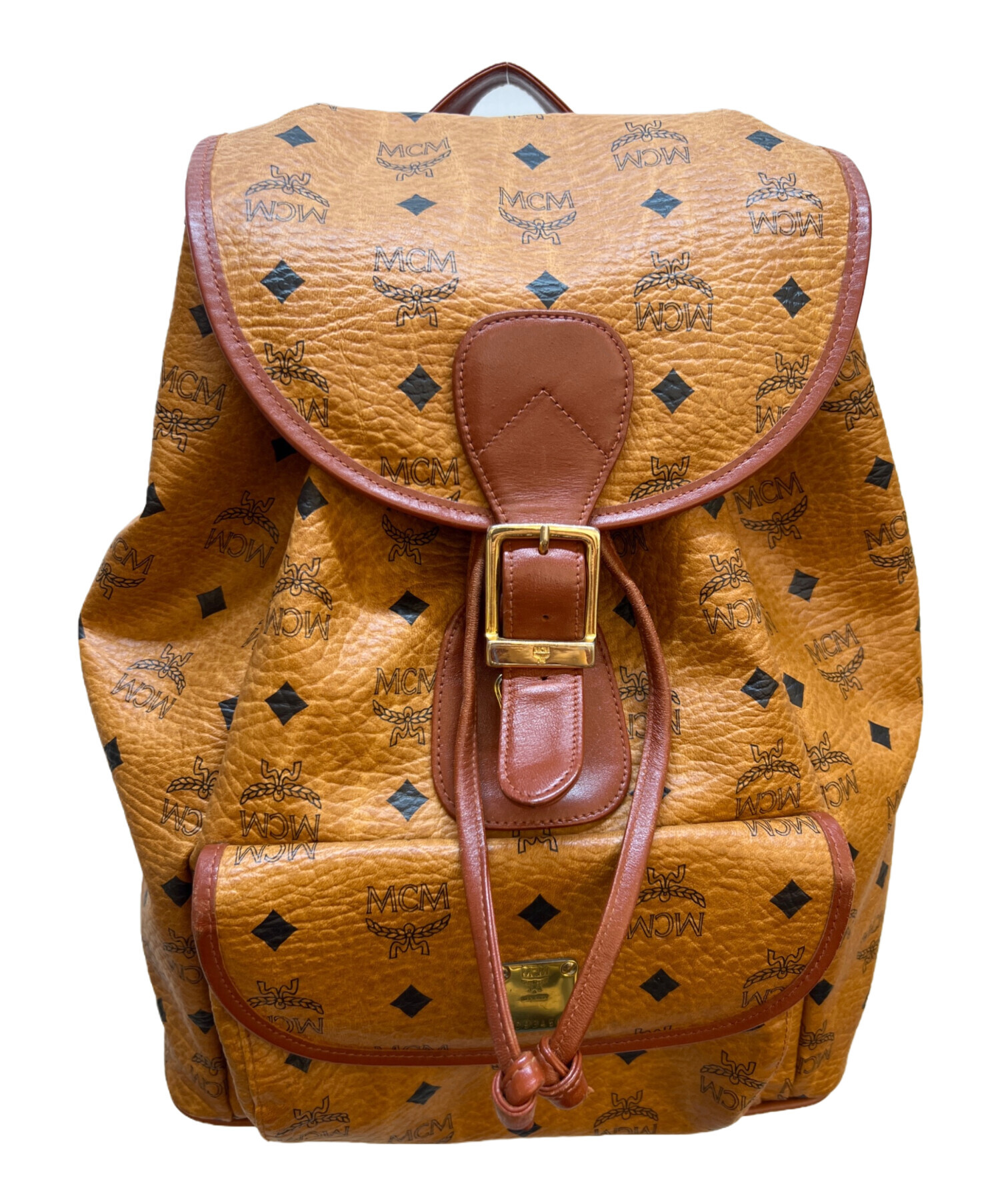 MCM エムシーエム スタッズ付き ブラウン リュック 221008 MCM