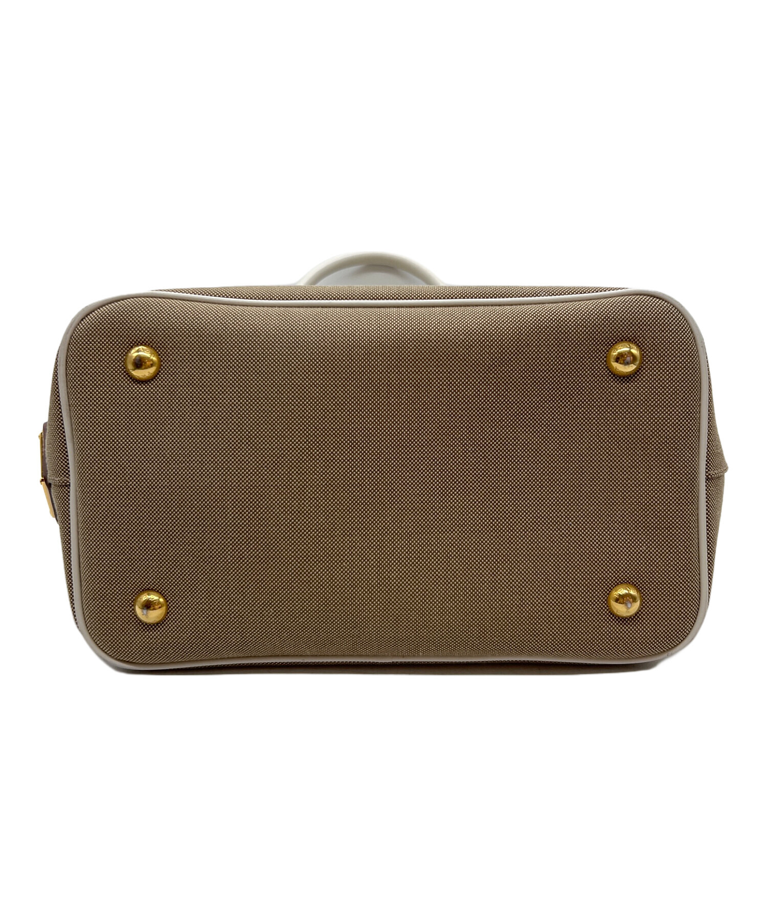 中古・古着通販】PRADA (プラダ) ロゴジャガード2WAYバッグ ベージュ