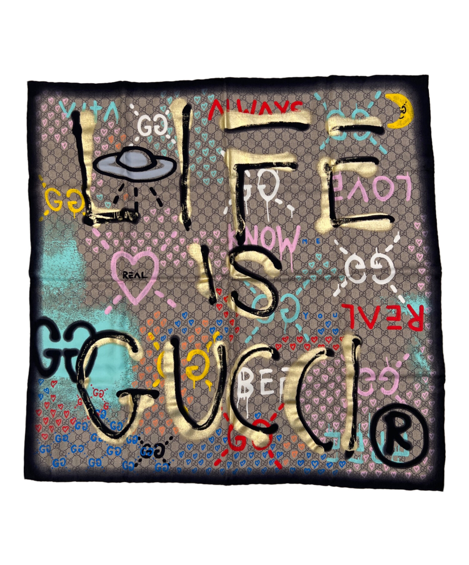 中古・古着通販】GUCCI (グッチ) 大判スカーフ/ゴースト ペイント柄