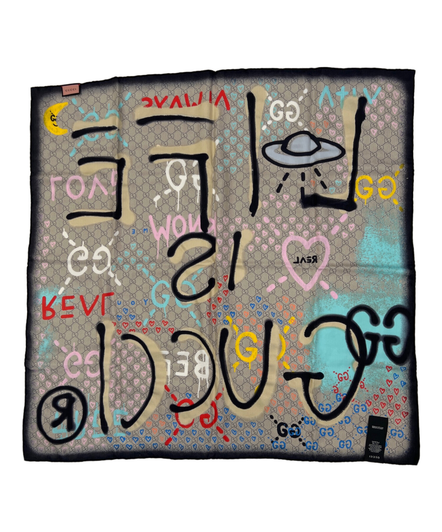 中古・古着通販】GUCCI (グッチ) 大判スカーフ/ゴースト ペイント柄