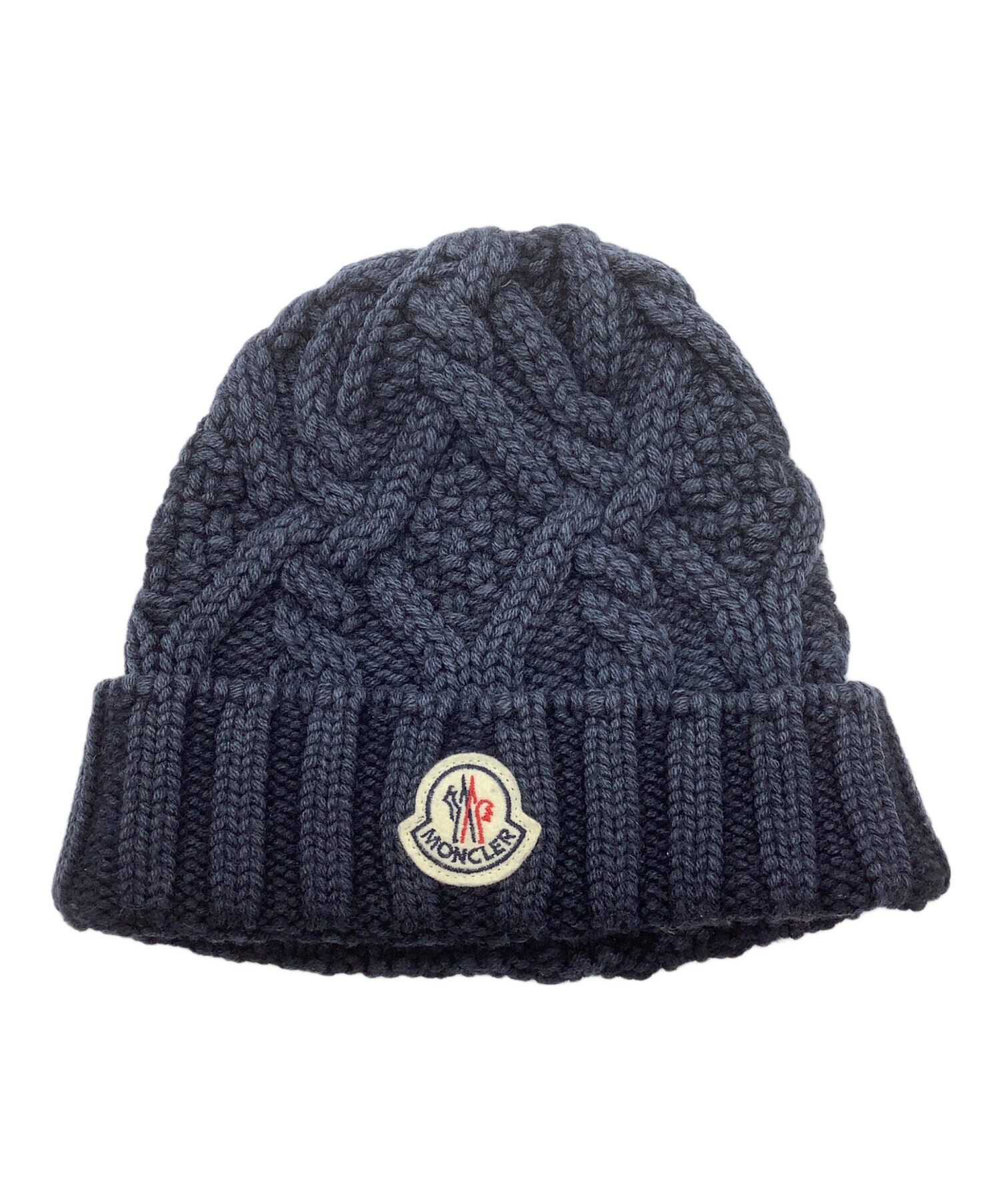 【新品未使用タグ付き】モンクレールニット帽 中古・古着通販】MONCLER (モンクレール) ニット帽 ネイビー｜ブランド