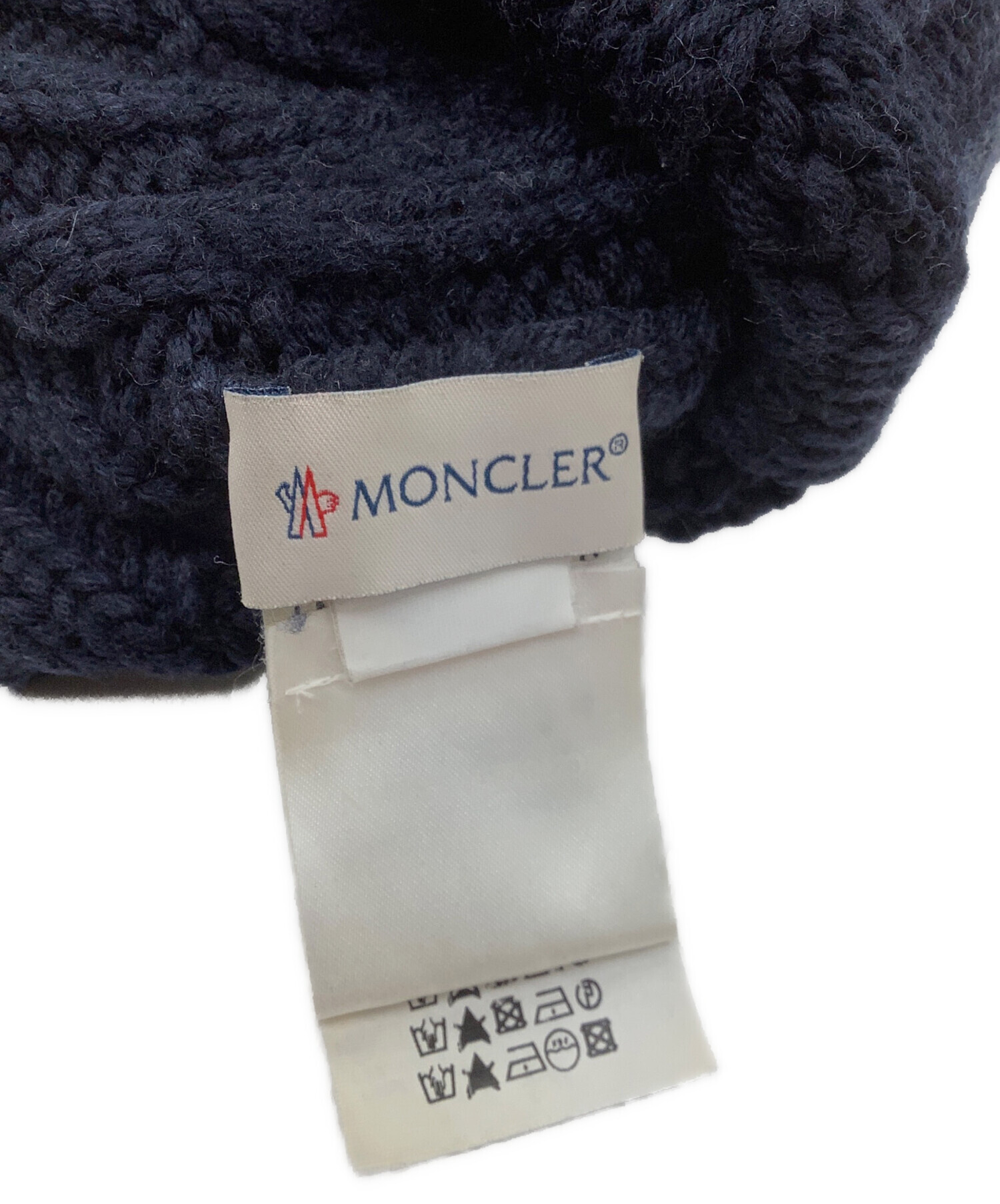 【未使用品】MONCLER ニット帽とスカーフのセット ネイビー 中古・古着通販】MONCLER (モンクレール) ニット帽/BERRETTO ネイビー