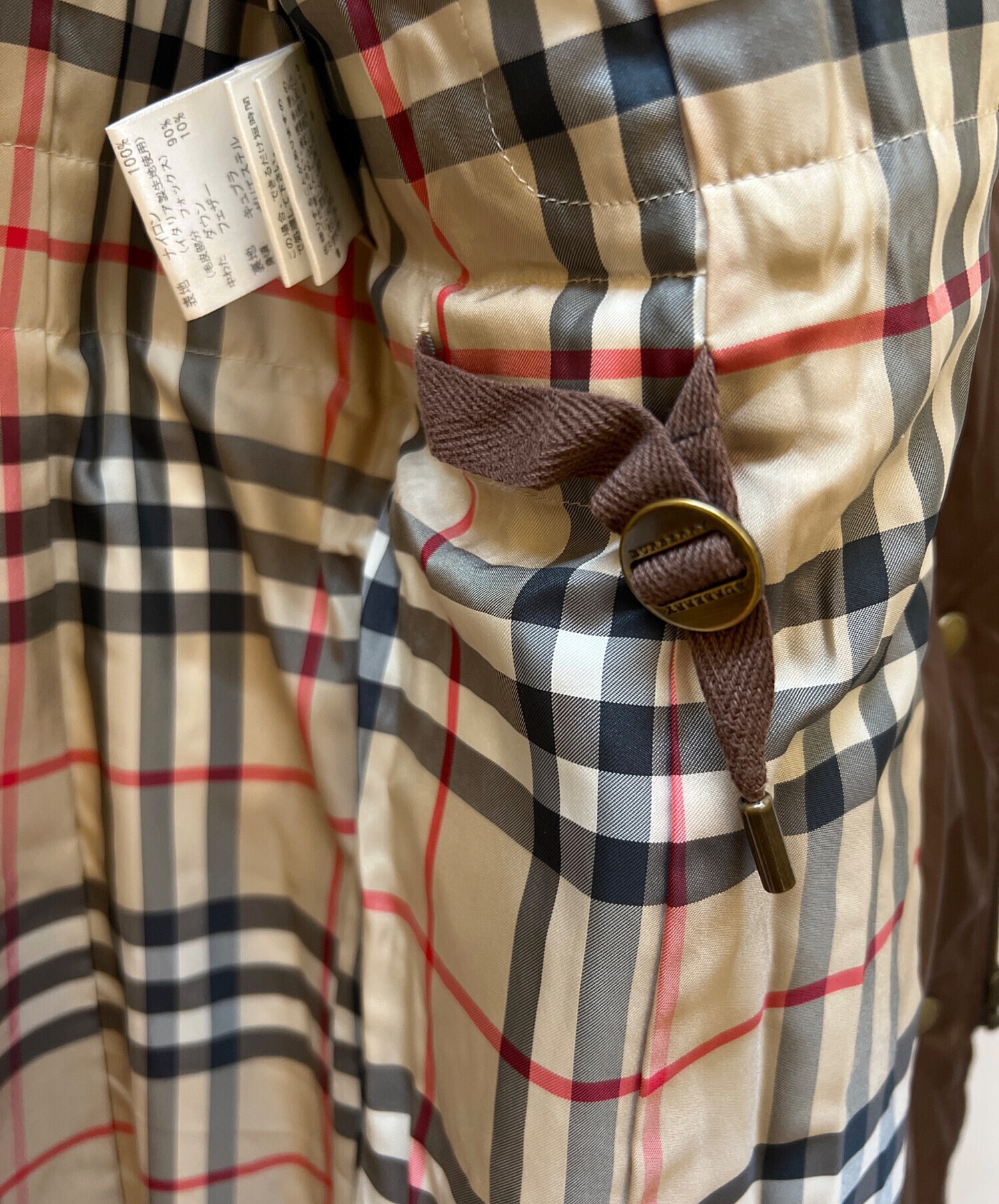 中古・古着通販】BURBERRY (バーバリー) ダウンコート ブラウン サイズ 
