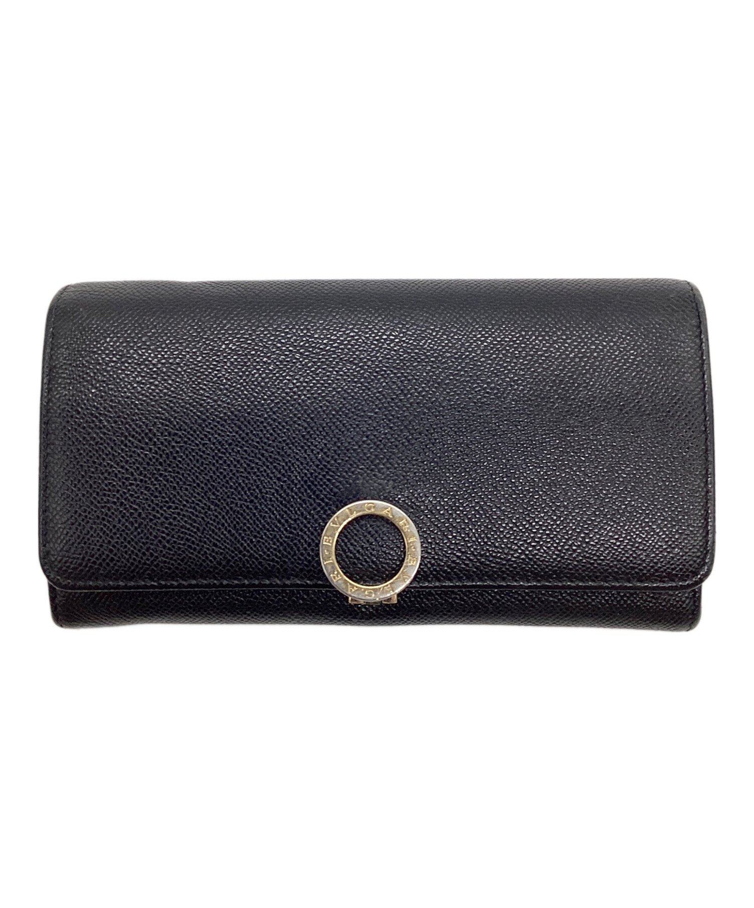 中古良品BVLGARI ブルガリ 二折財布 レディース ブラック 中古・古着通販】BVLGARI (ブルガリ) 2つ折り財布 ブラック｜ブランド