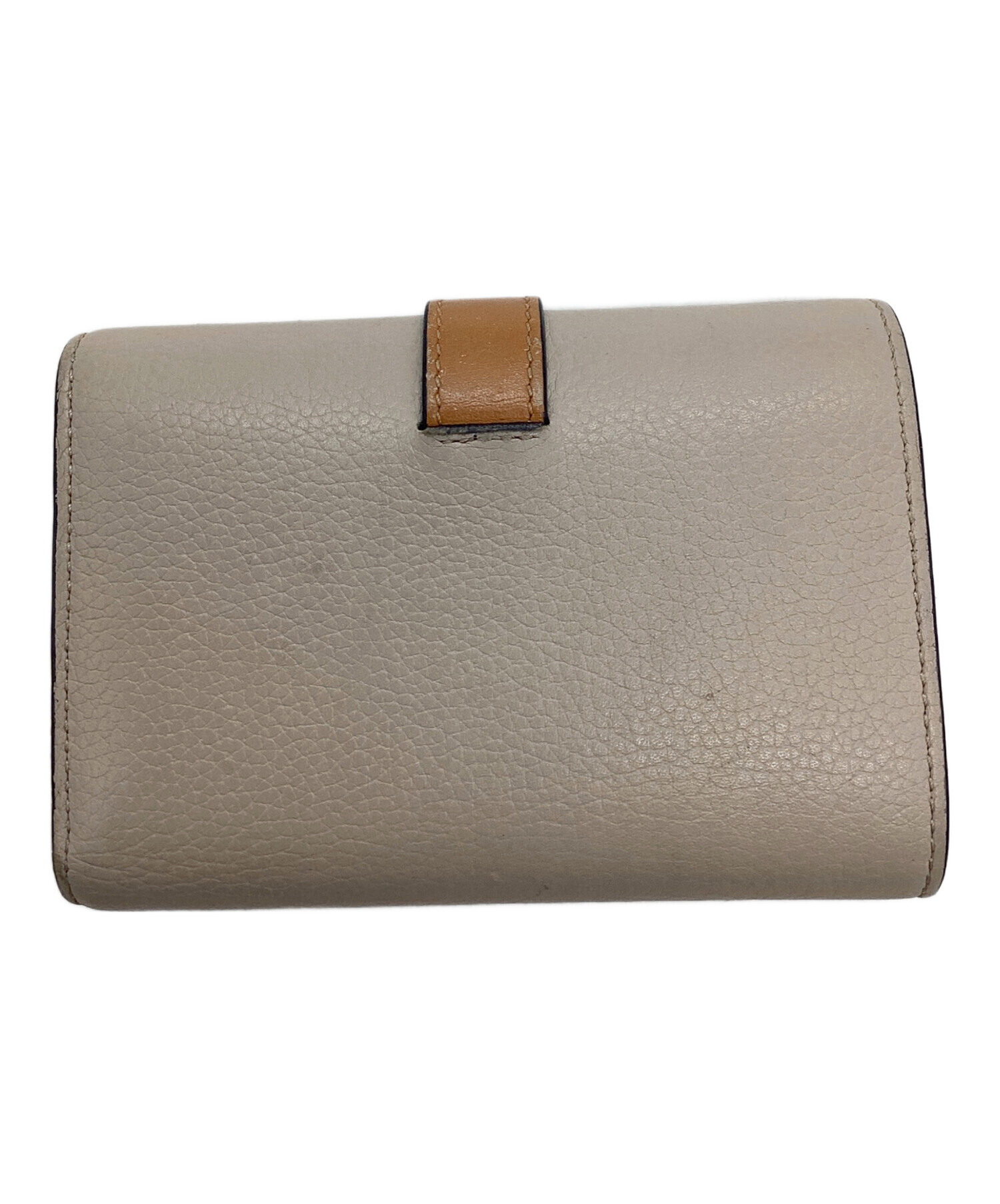 中古・古着通販】LOEWE (ロエベ) 3つ折り財布 ベージュ×ブラウン 