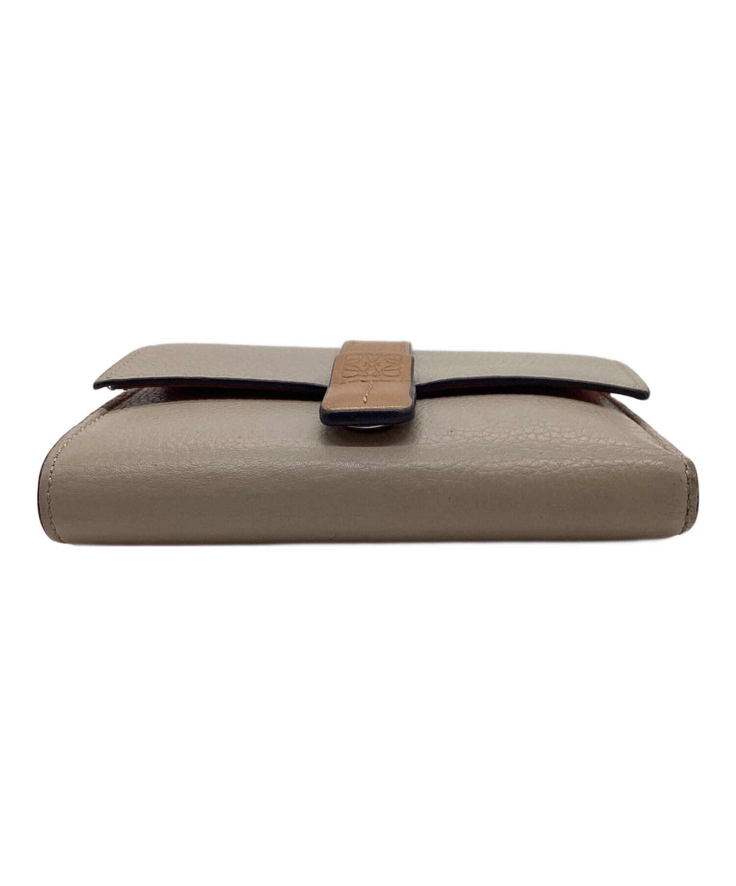 中古・古着通販】LOEWE (ロエベ) 3つ折り財布 ベージュ×ブラウン 