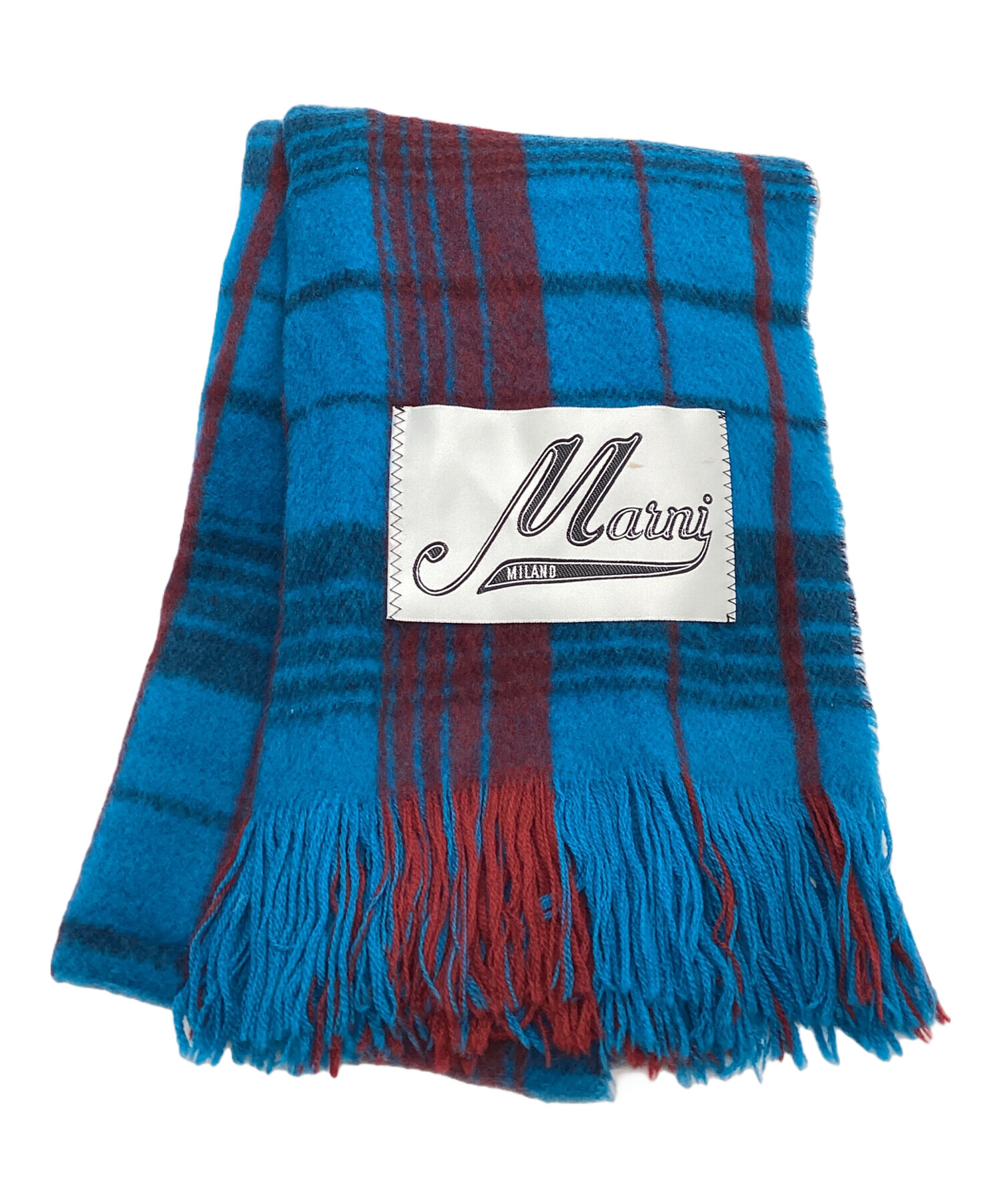 中古・古着通販】MARNI (マルニ) マフラー ブルー×レッド｜ブランド