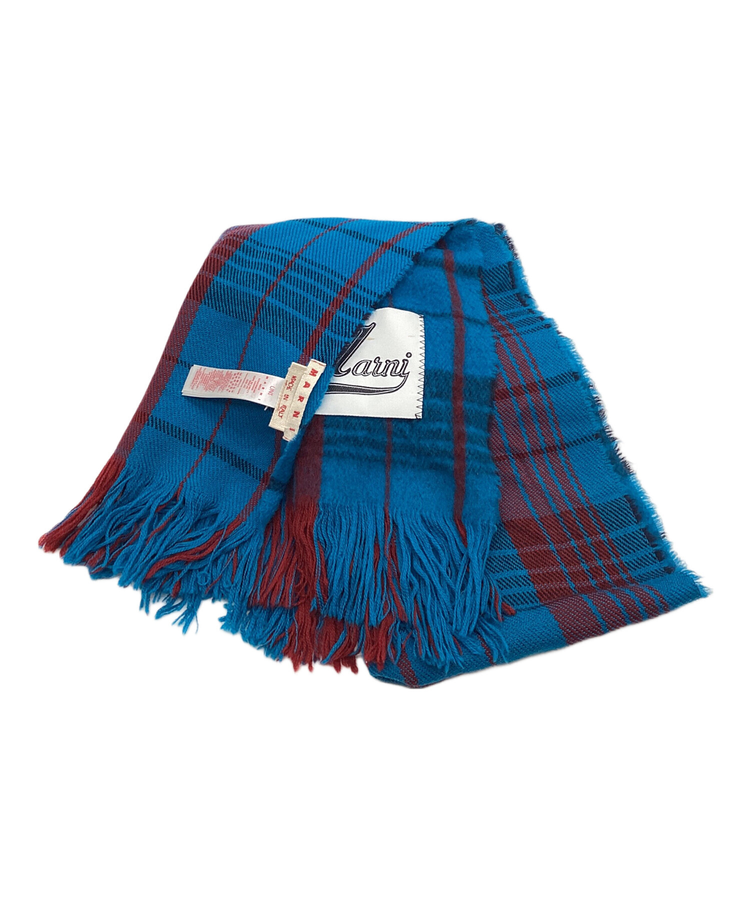 中古・古着通販】MARNI (マルニ) マフラー ブルー×レッド｜ブランド