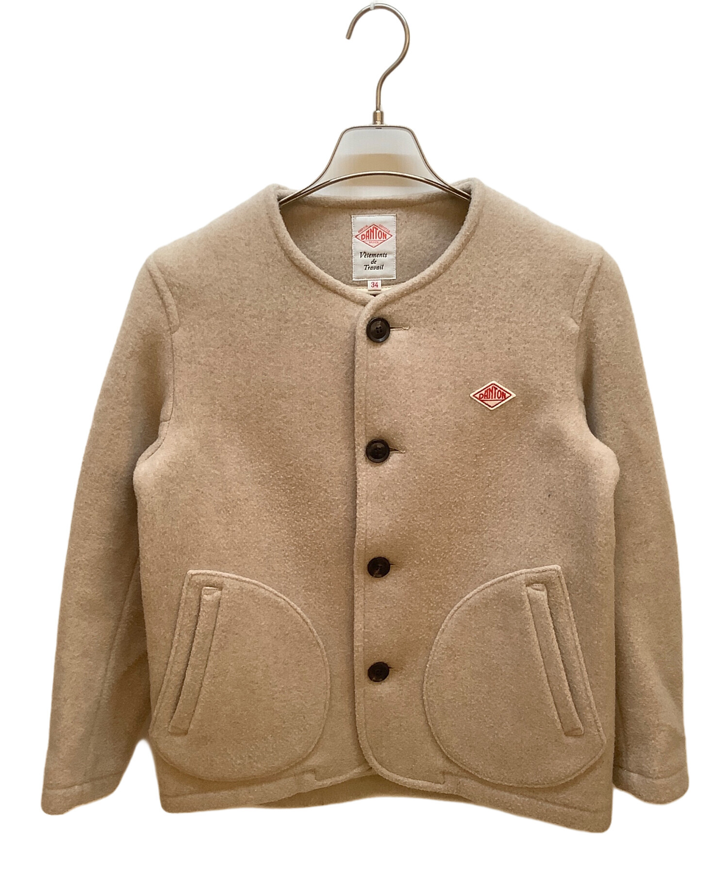 DANTON ウールコート ジャケット　サイズ34 ベージュ 中古・古着通販】DANTON (ダントン) ウールジャケット ベージュ サイズ