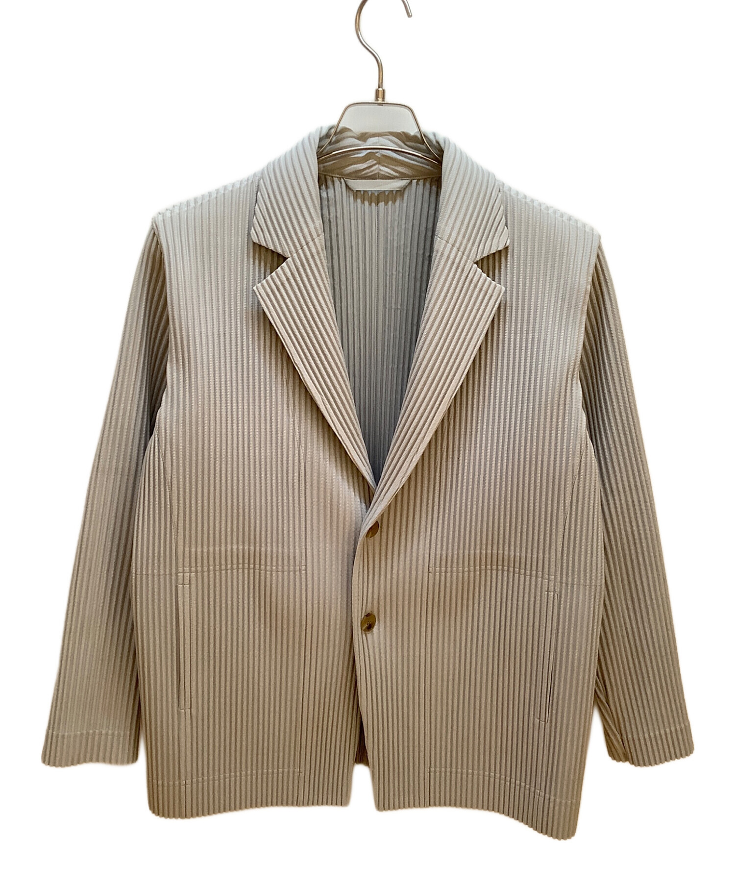 ISSEI MIYAKE テーラードジャケット イッセイミヤケ ウール リネン 中古・古着通販】ISSEY MIYAKE MEN (イッセイミヤケメン) レザー