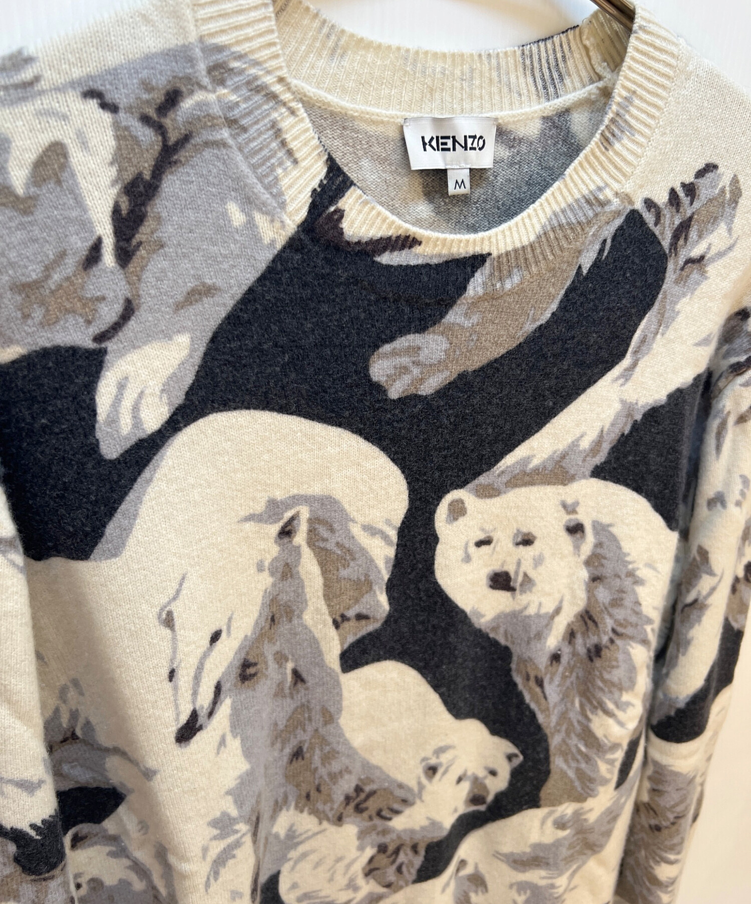 中古・古着通販】KENZO (ケンゾー) 薄手ニット ホワイト サイズ:M