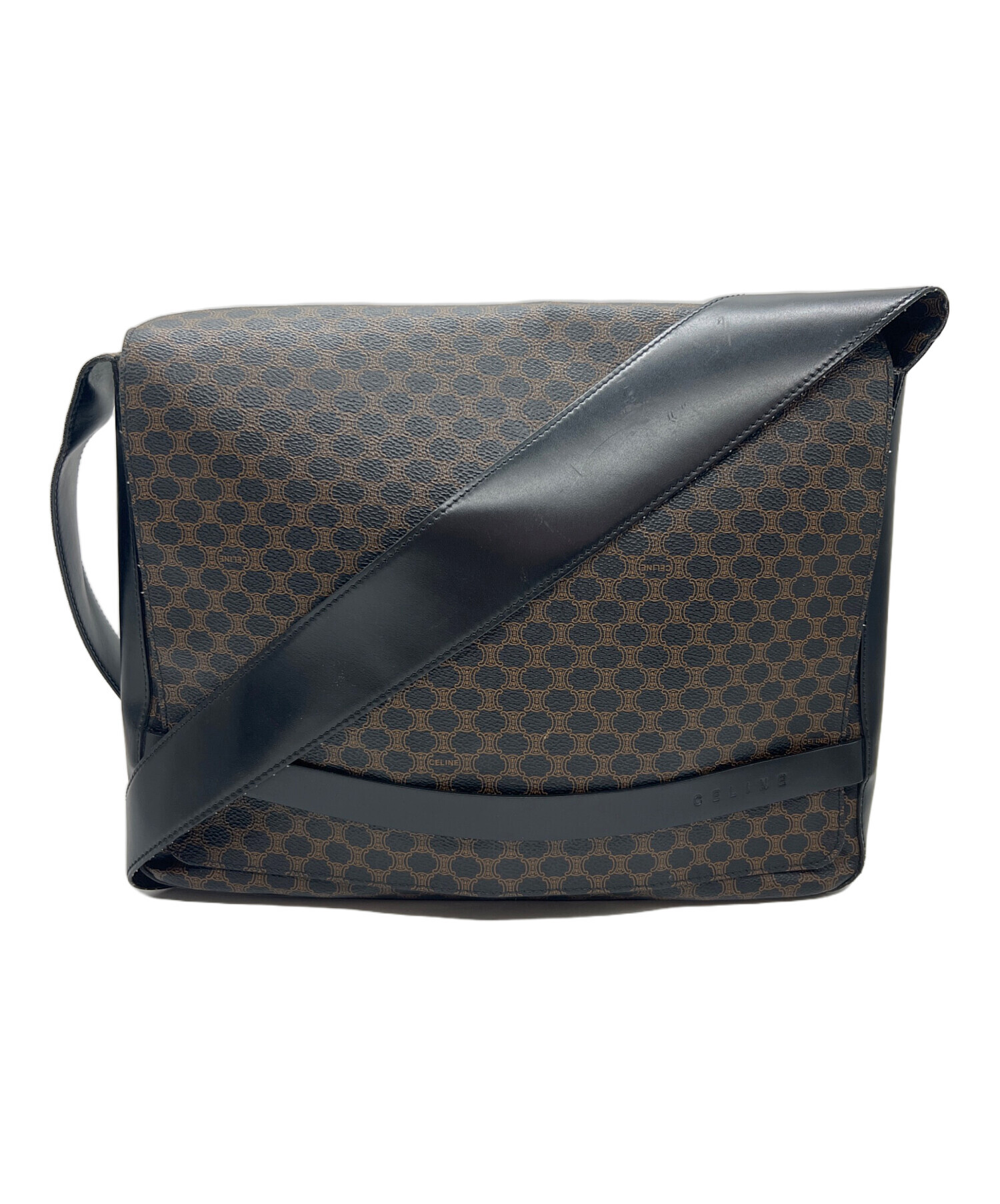 CELINE セリーヌ バーティカル メッセンジャーバッグ 斜め掛けショルダーバッグ ブラック/ブラウン 14054 レディース【中古】 z7478 中古・古着通販】CELINE (セリーヌ) メッセンジャーバッグ ブラウン