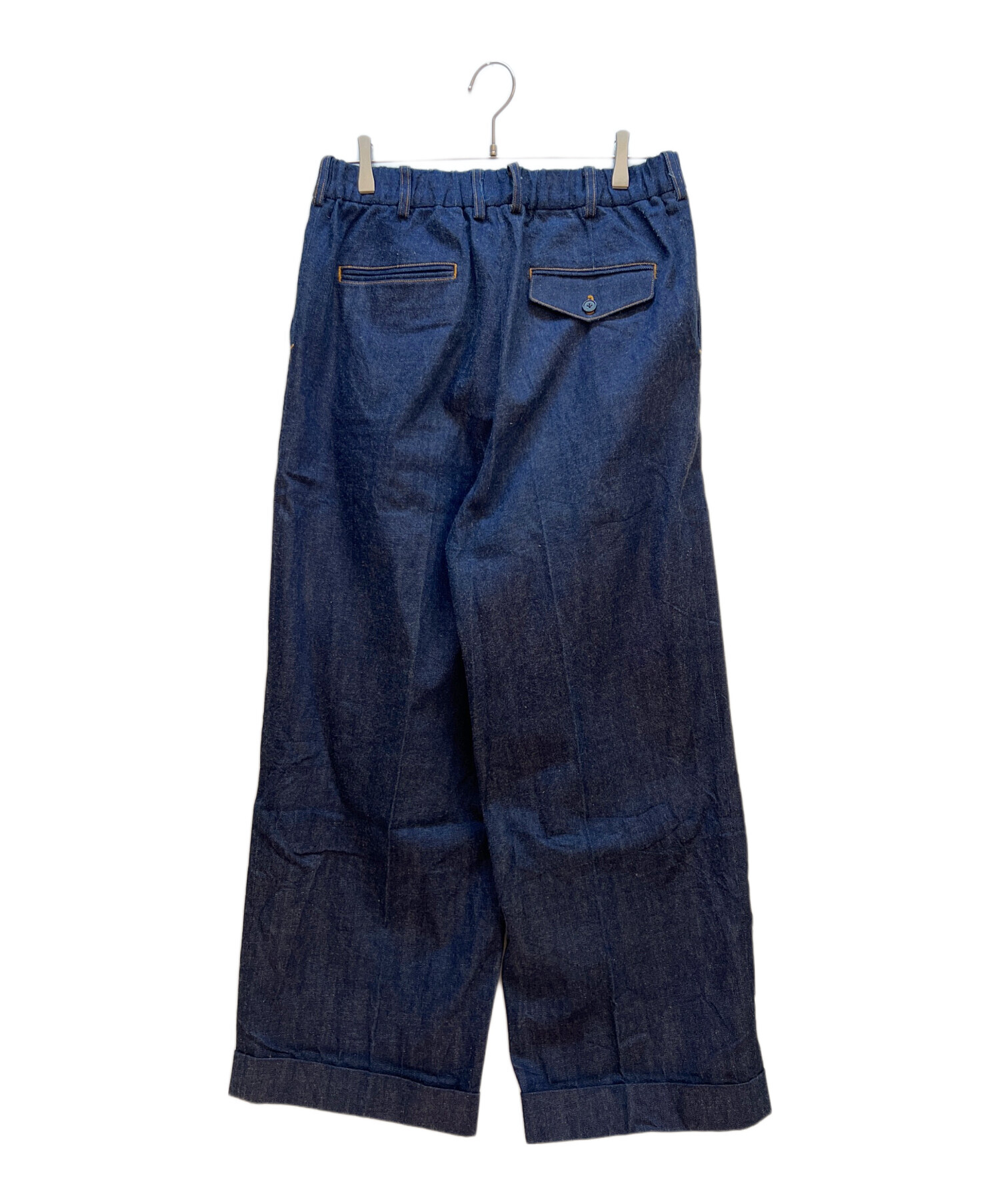【日本製】MARKAWARE デニムパンツ インディゴ サイズ　1 中古・古着通販】MARKAWARE (マーカウェア) タックデニムパンツ