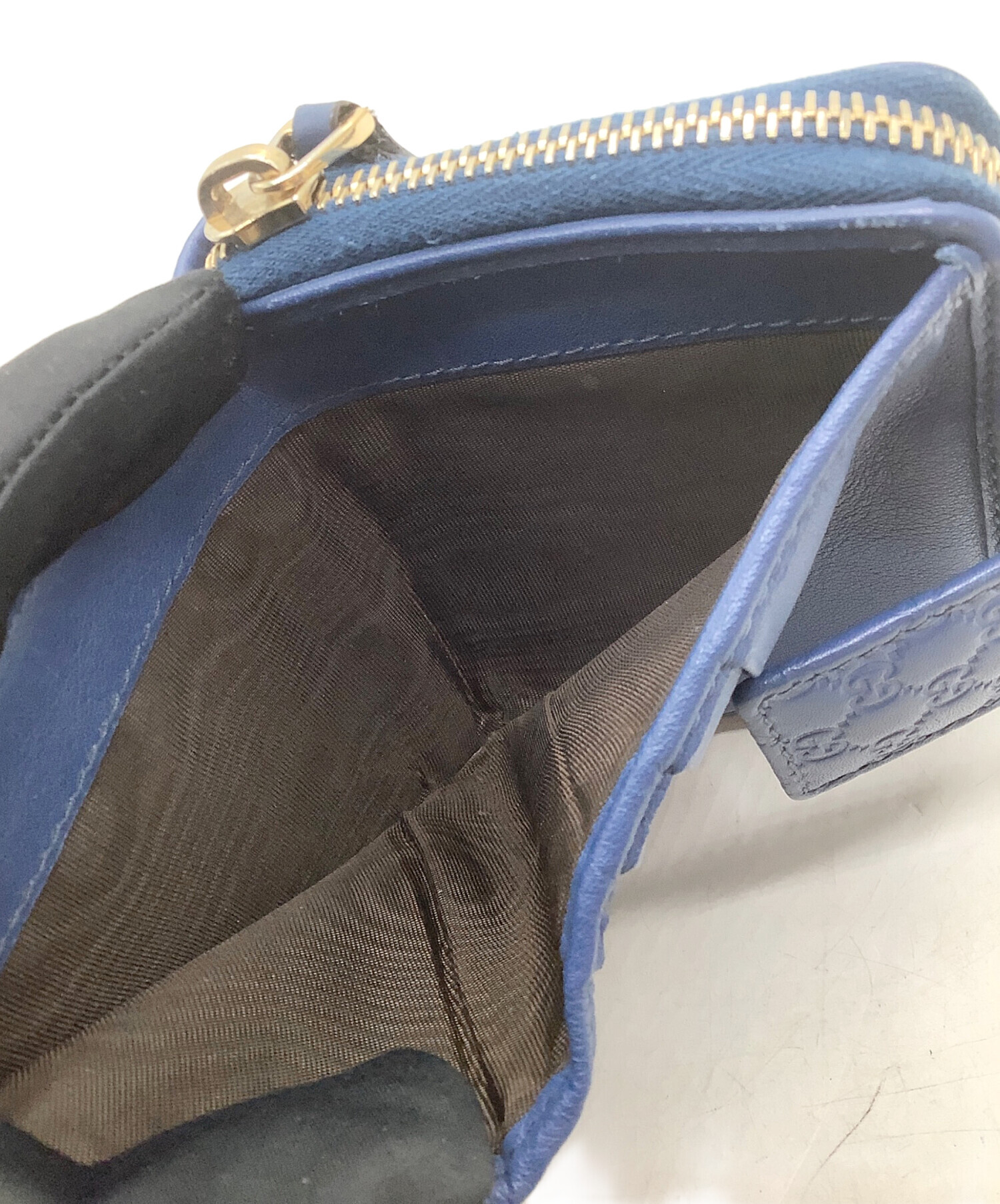 中古・古着通販】GUCCI (グッチ) 2つ折り財布/グッチシマ ネイビー