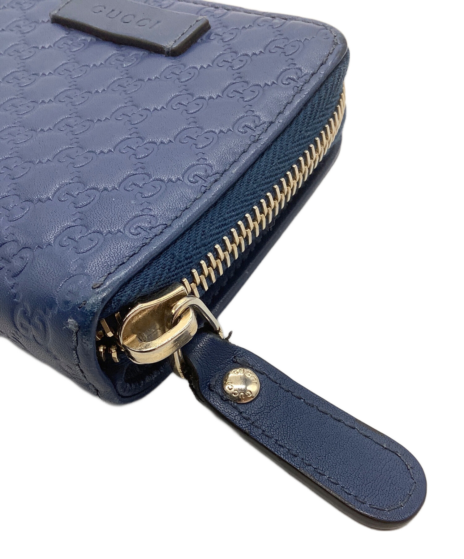 中古・古着通販】GUCCI (グッチ) 2つ折り財布/グッチシマ ネイビー