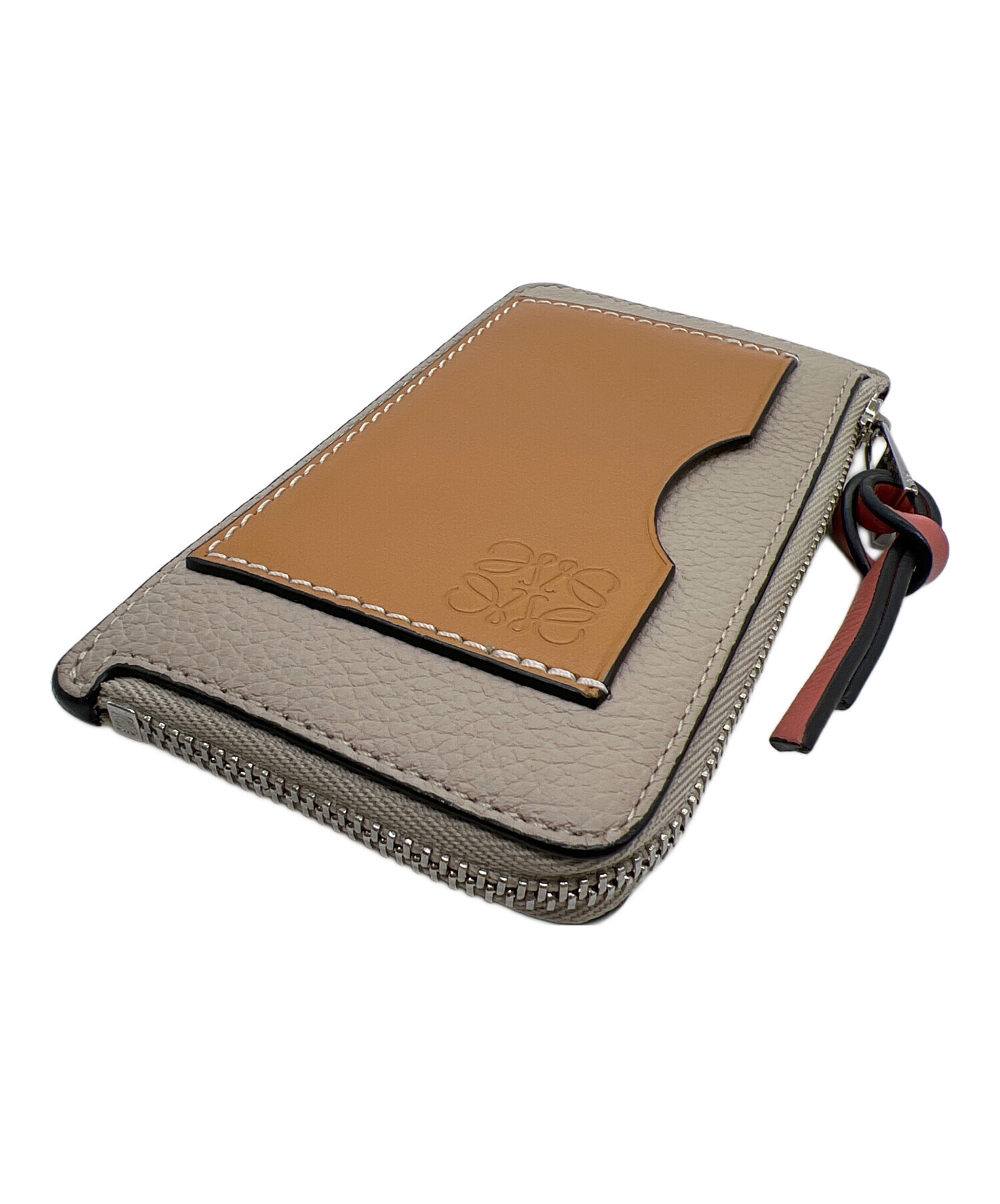 【箱付・美品】LOEWE カードポケット付 がま口ケース 中古・古着通販】LOEWE (ロエベ) カードケース ベージュ｜ブランド