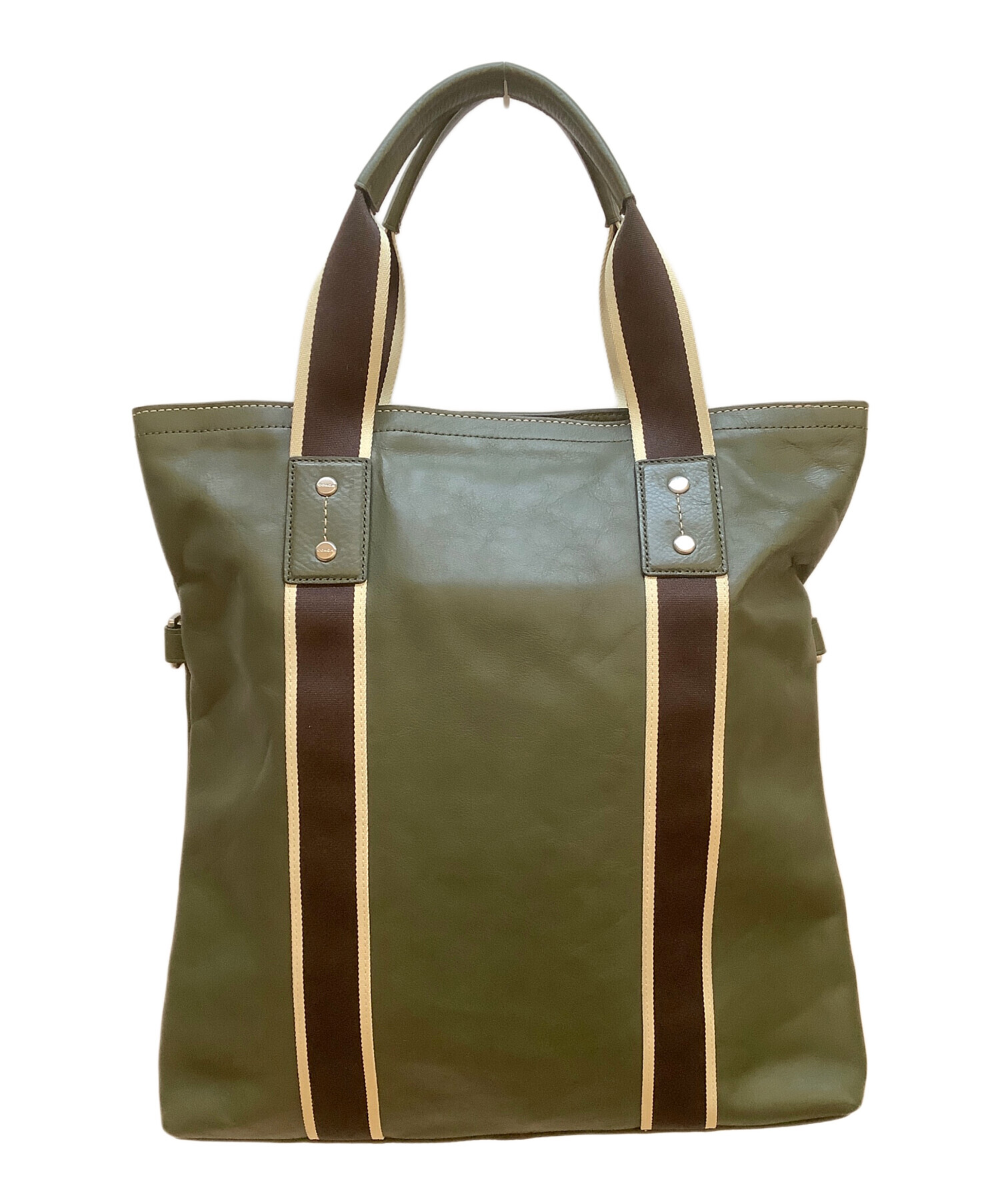 中古・古着通販】COACH (コーチ) 2WAYバッグ グリーン×ブラウン 