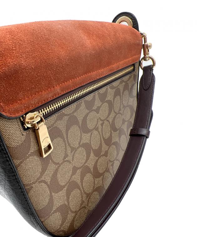 COACH ブラウン ショルダーバッグ未使用品 中古・古着通販】COACH (コーチ) ショルダーバッグ ブラウン×ベージュ