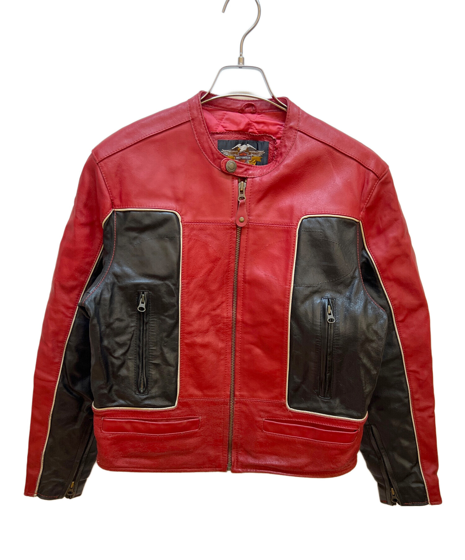 D*G様 Harley-Davidson レザージャケット ブラック レッド アラメダ・レザー・バイカージャケット -ハーレーダビッドソン公式