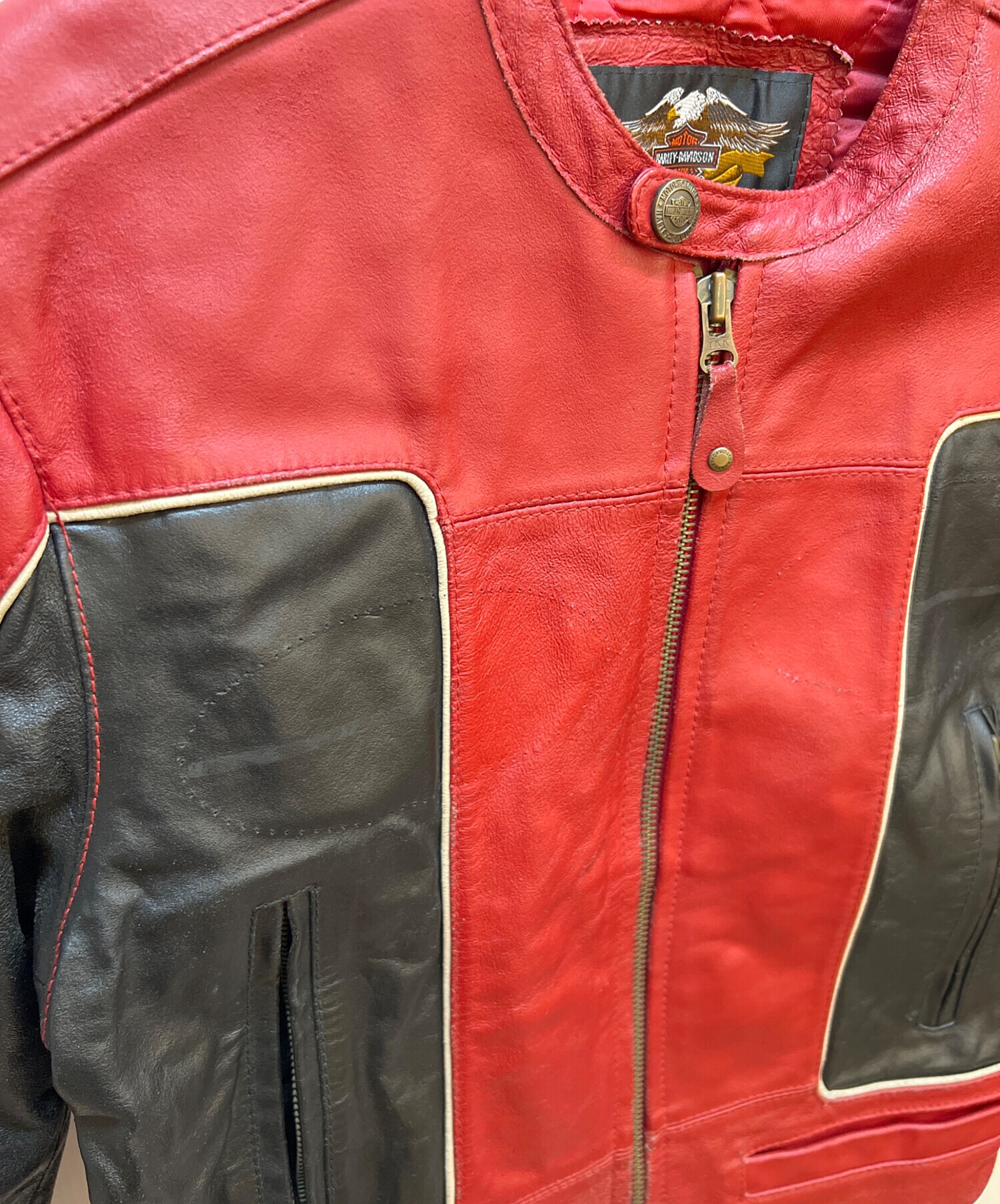 HARLEY-DAVIDSON レザージャケット レッド Harley Davidson - 【レアモデル！入手困難】極美品☆ハーレー