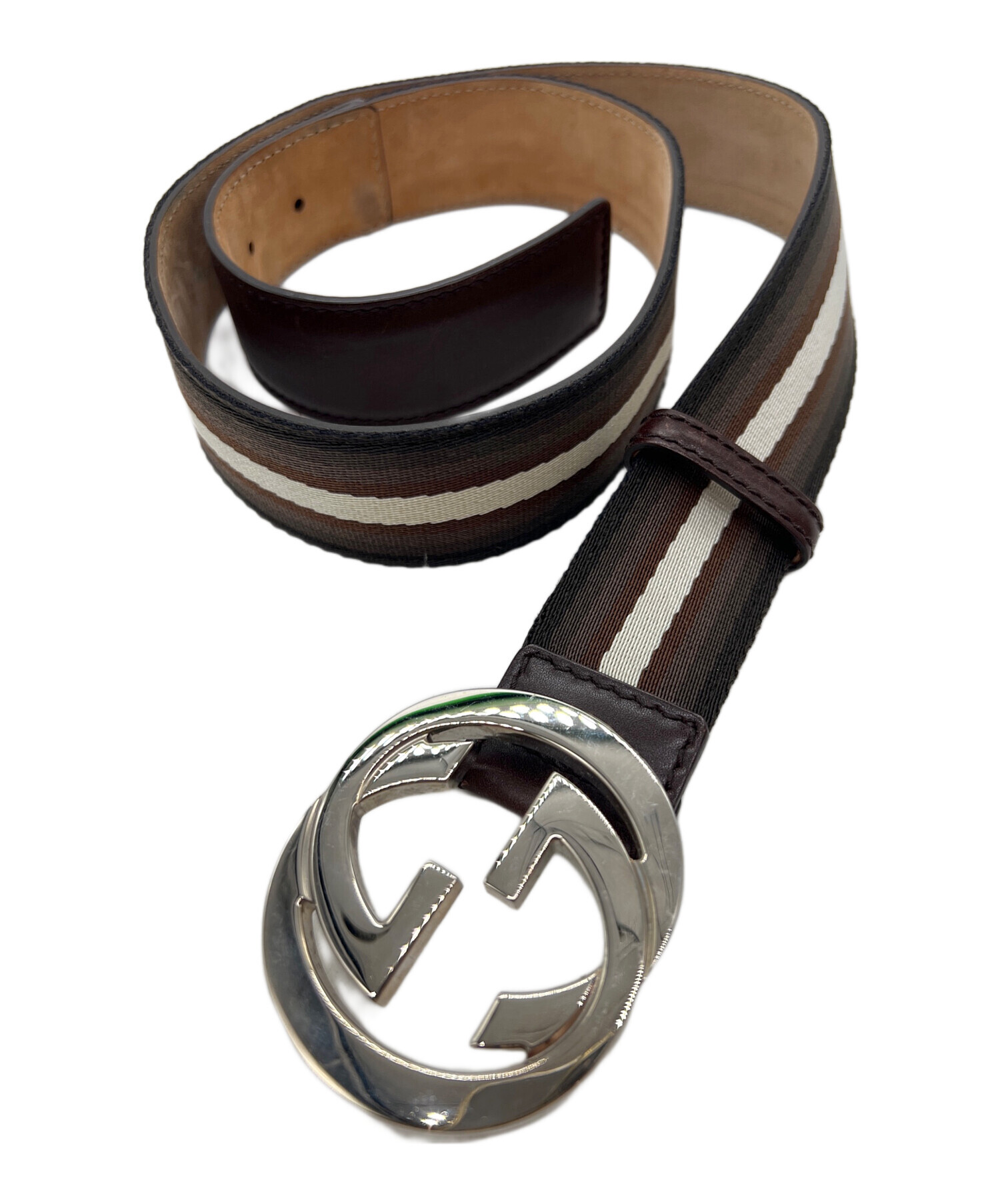 中古・古着通販】GUCCI (グッチ) レザーベルト ブラウン｜ブランド