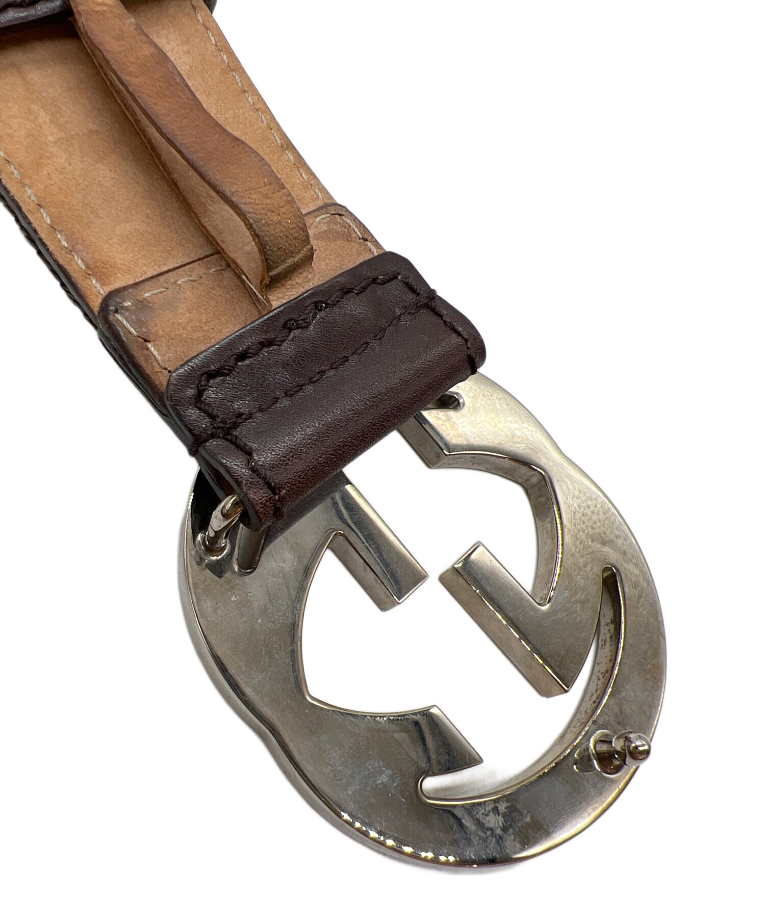 中古・古着通販】GUCCI (グッチ) レザーベルト ブラウン｜ブランド