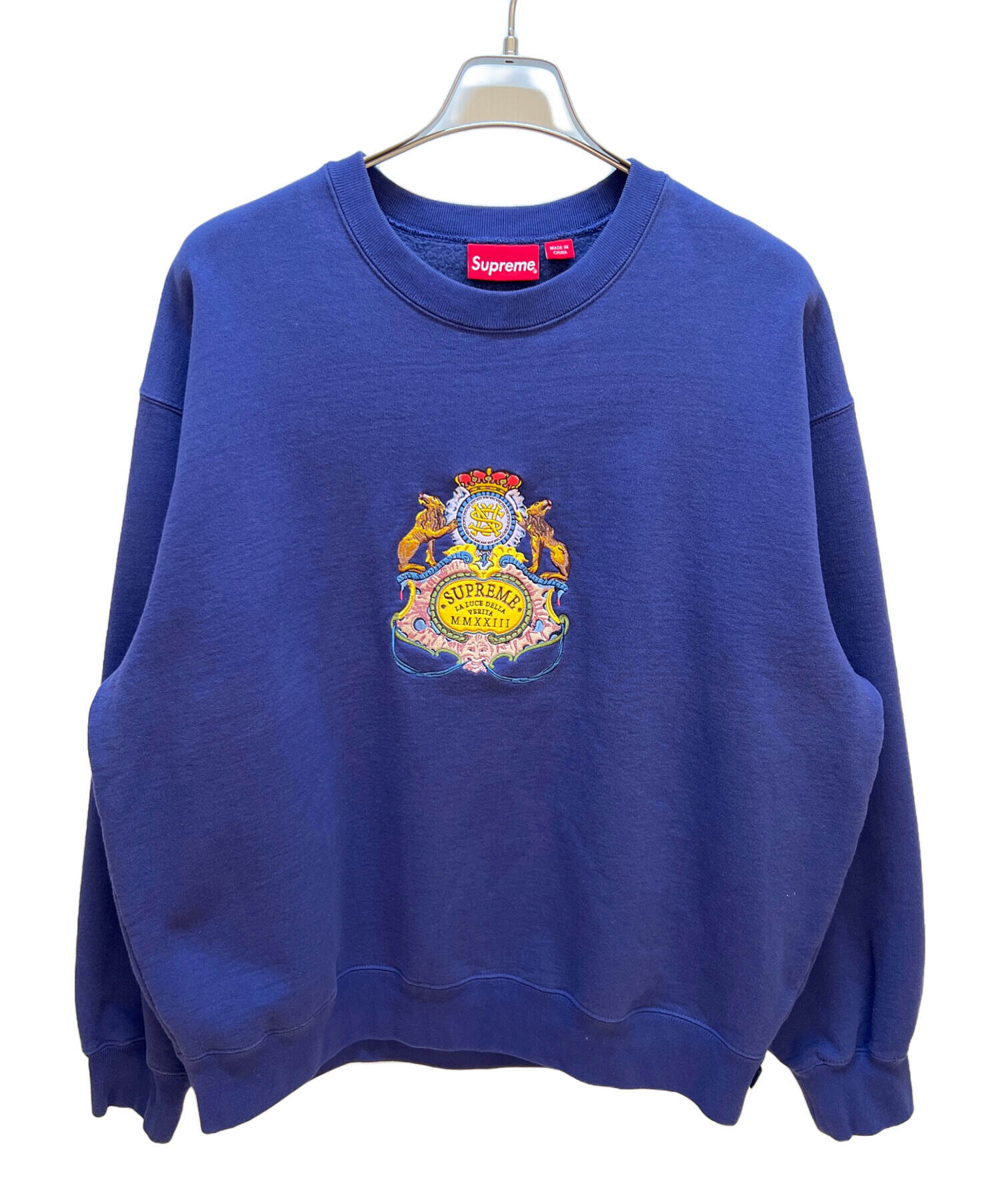 中古・古着通販】SUPREME (シュプリーム) Crest Crewneck ネイビー