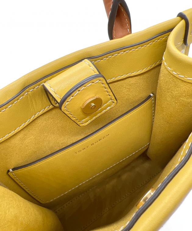美品Tory Burch イエローレザーハンドバッグ 中古・古着通販】TORY BURCH (トリーバーチ) 2WAYショルダーバッグ
