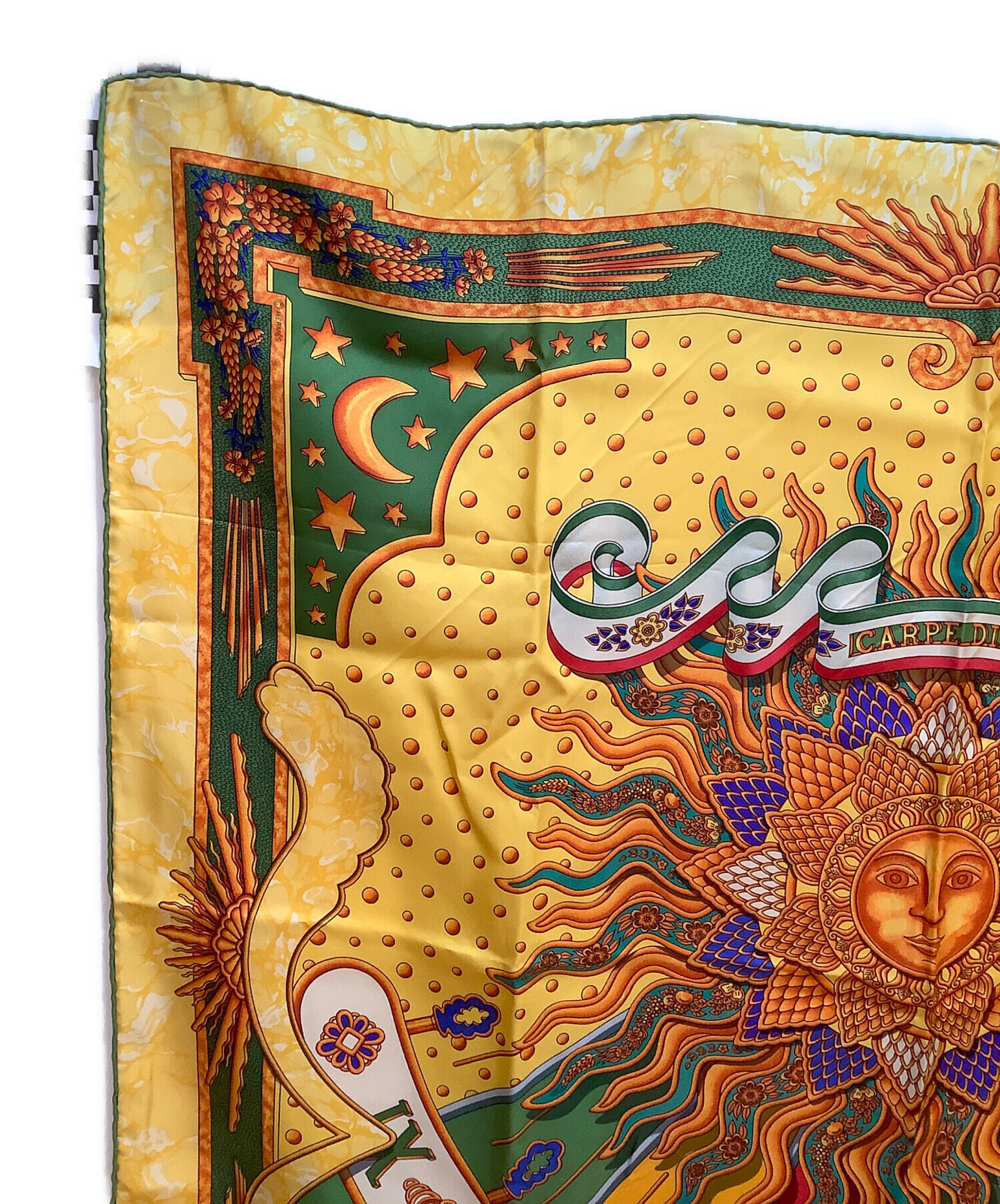 中古・古着通販】HERMES (エルメス) スカーフ イエロー×グリーン