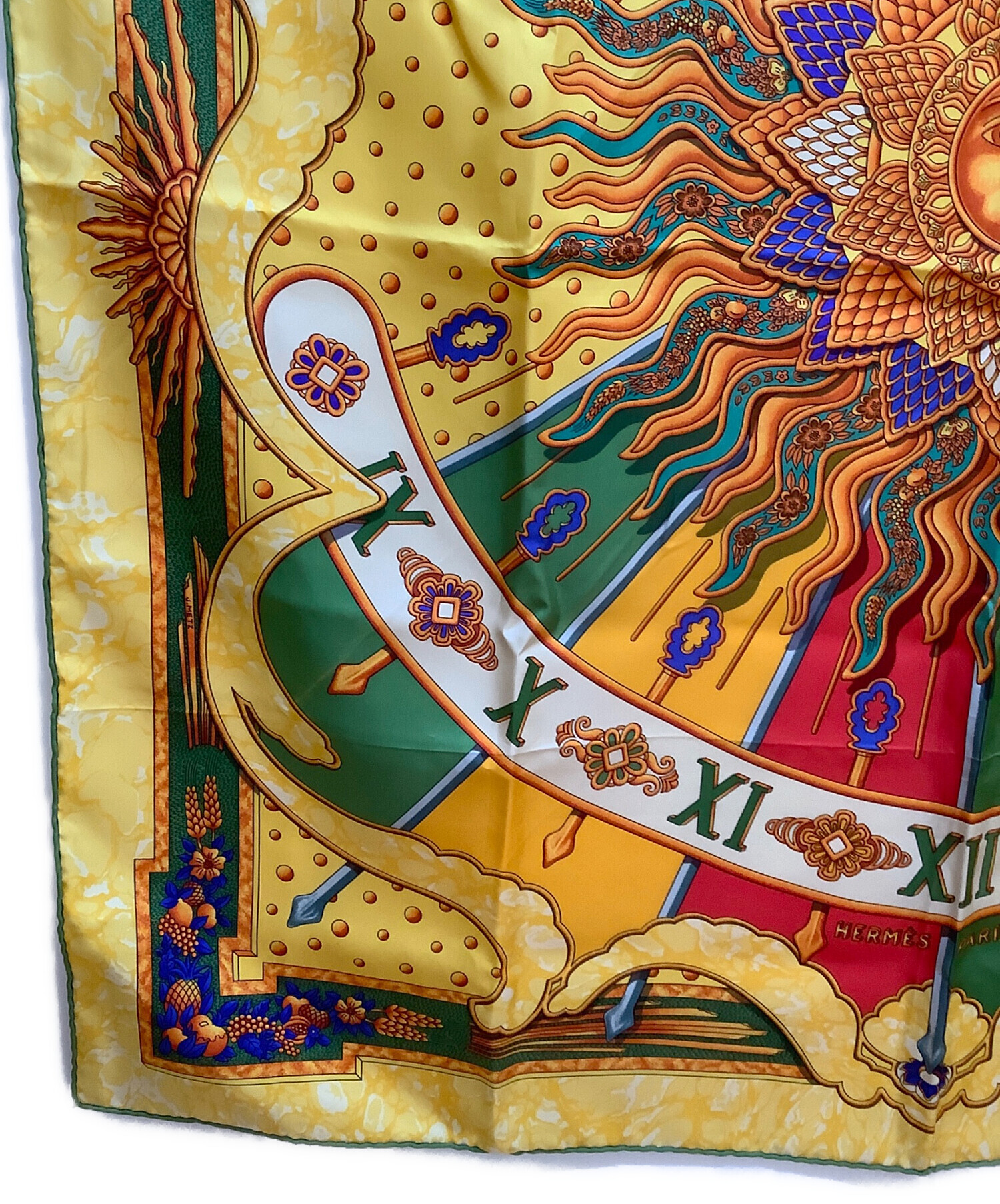 中古・古着通販】HERMES (エルメス) スカーフ イエロー×グリーン