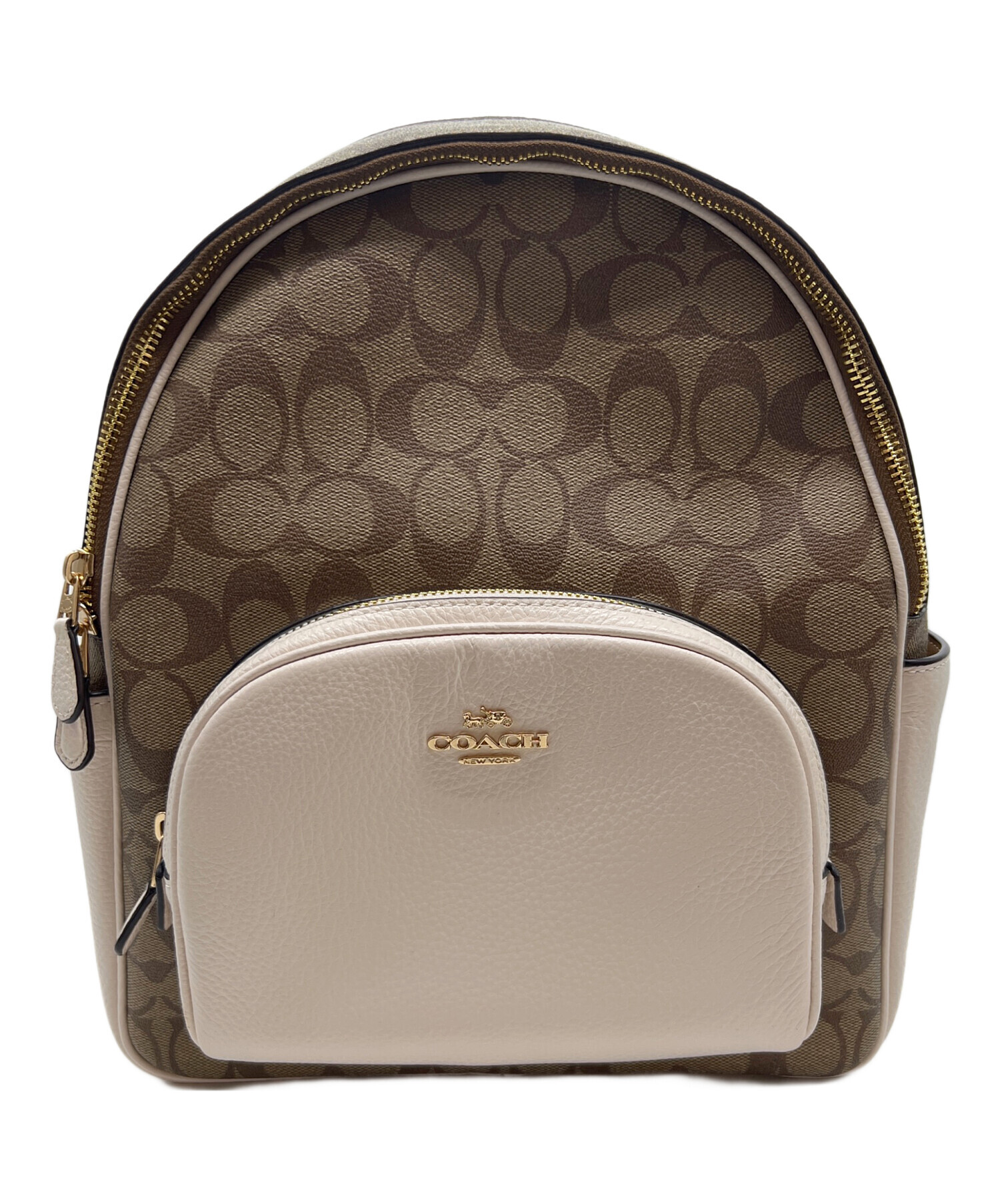 中古・古着通販】COACH (コーチ) リュック/シグネチャー ベージュ