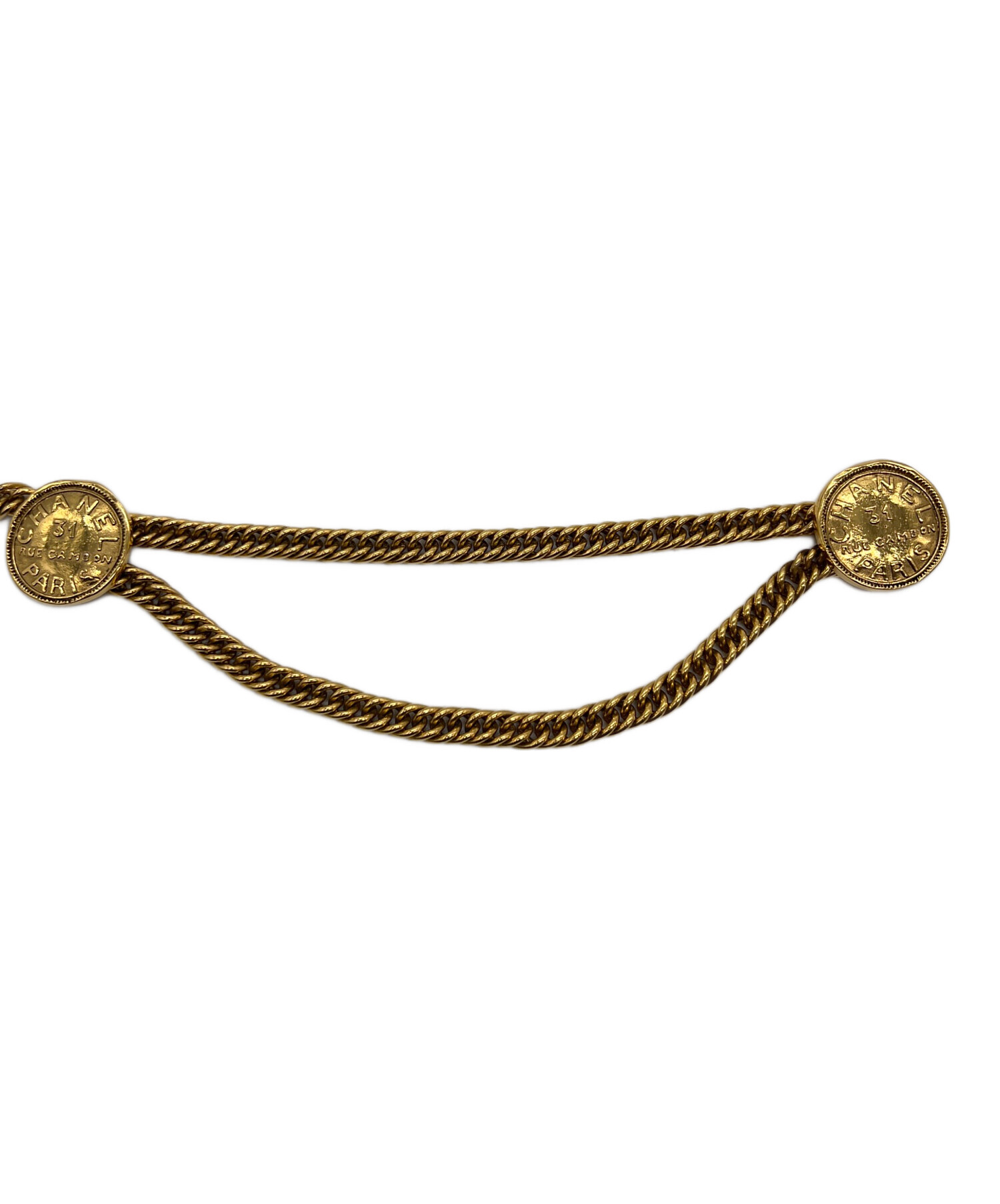 中古・古着通販】CHANEL (シャネル) チェーンベルト ゴールド