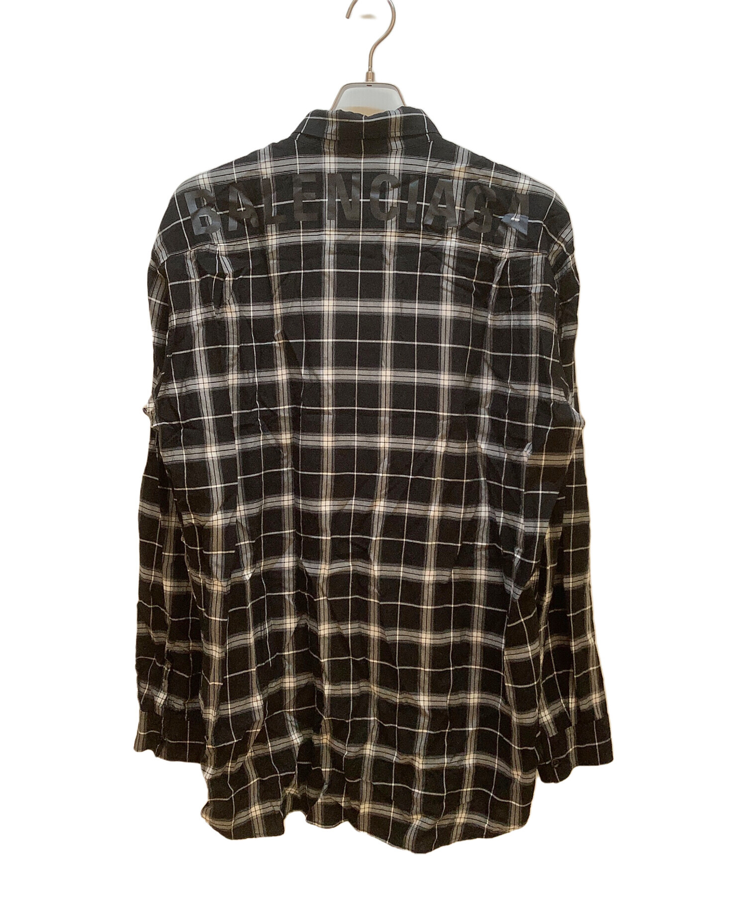 中古・古着通販】BALENCIAGA (バレンシアガ) チェックシャツ ブラック