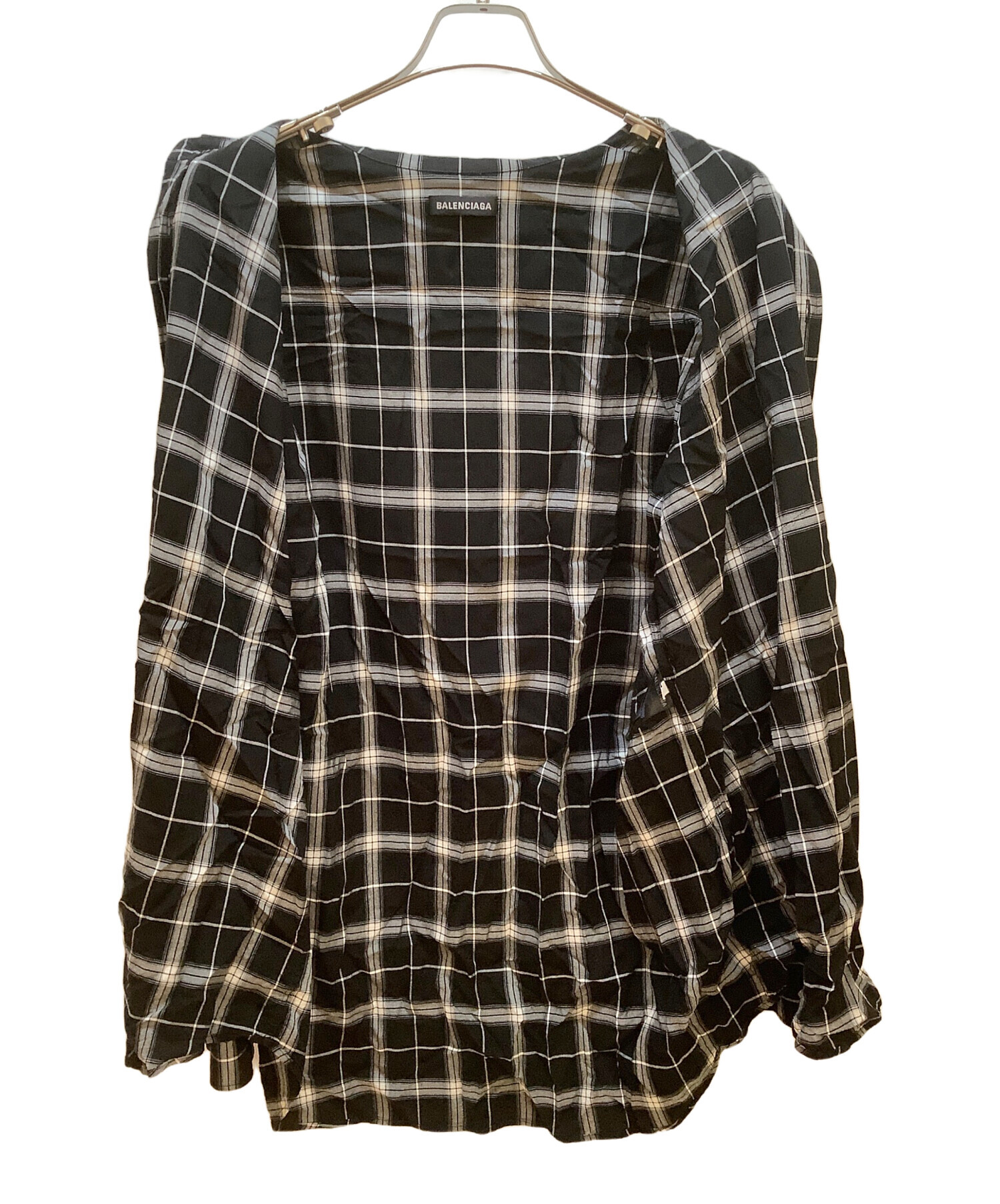 中古・古着通販】BALENCIAGA (バレンシアガ) チェックシャツ ブラック