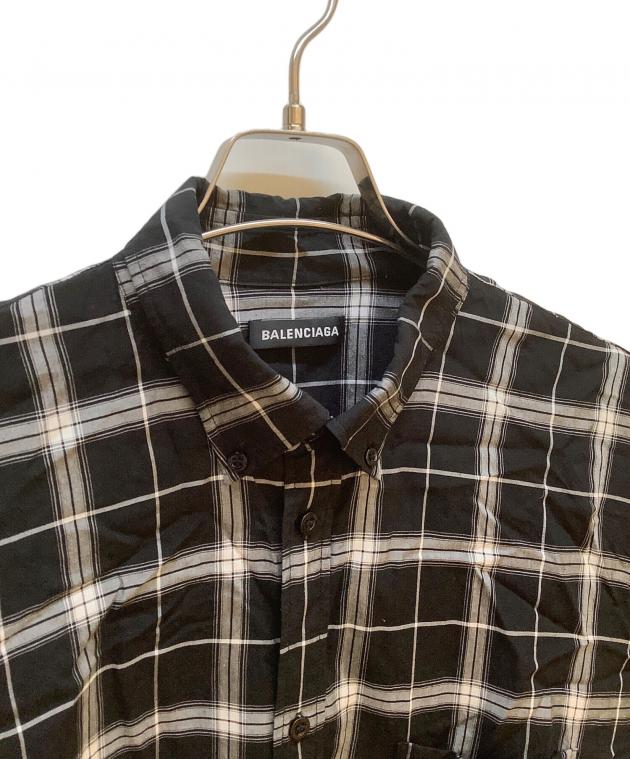 中古・古着通販】BALENCIAGA (バレンシアガ) チェックシャツ ブラック
