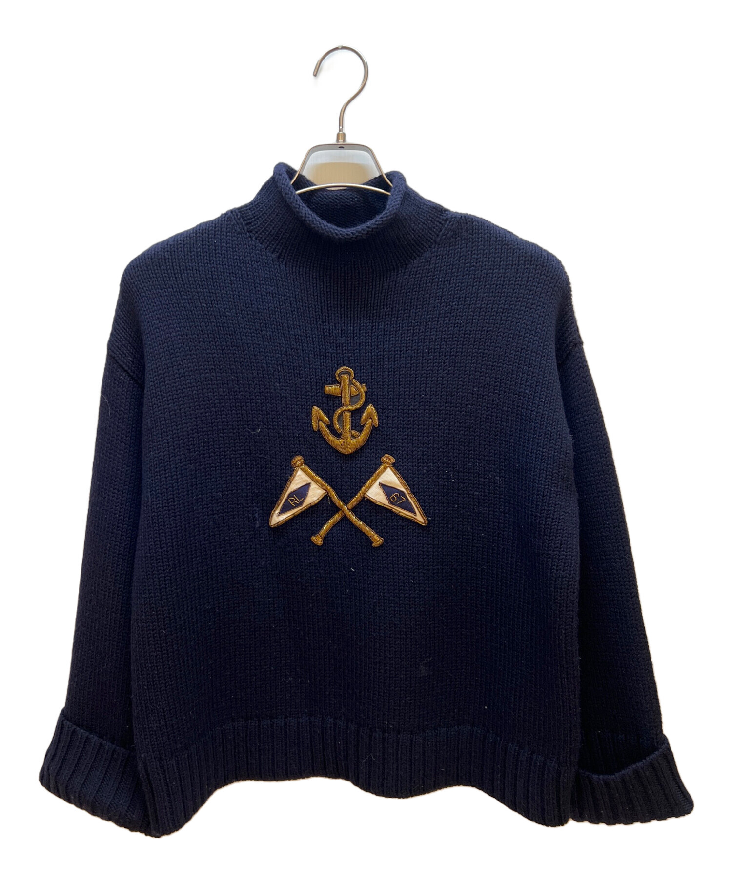希少サイズ✨OLD Ralph Lauren ドライバーズニット 厚手 紺 中古・古着通販】POLO RALPH LAUREN (ポロ・ラルフローレン) 厚手