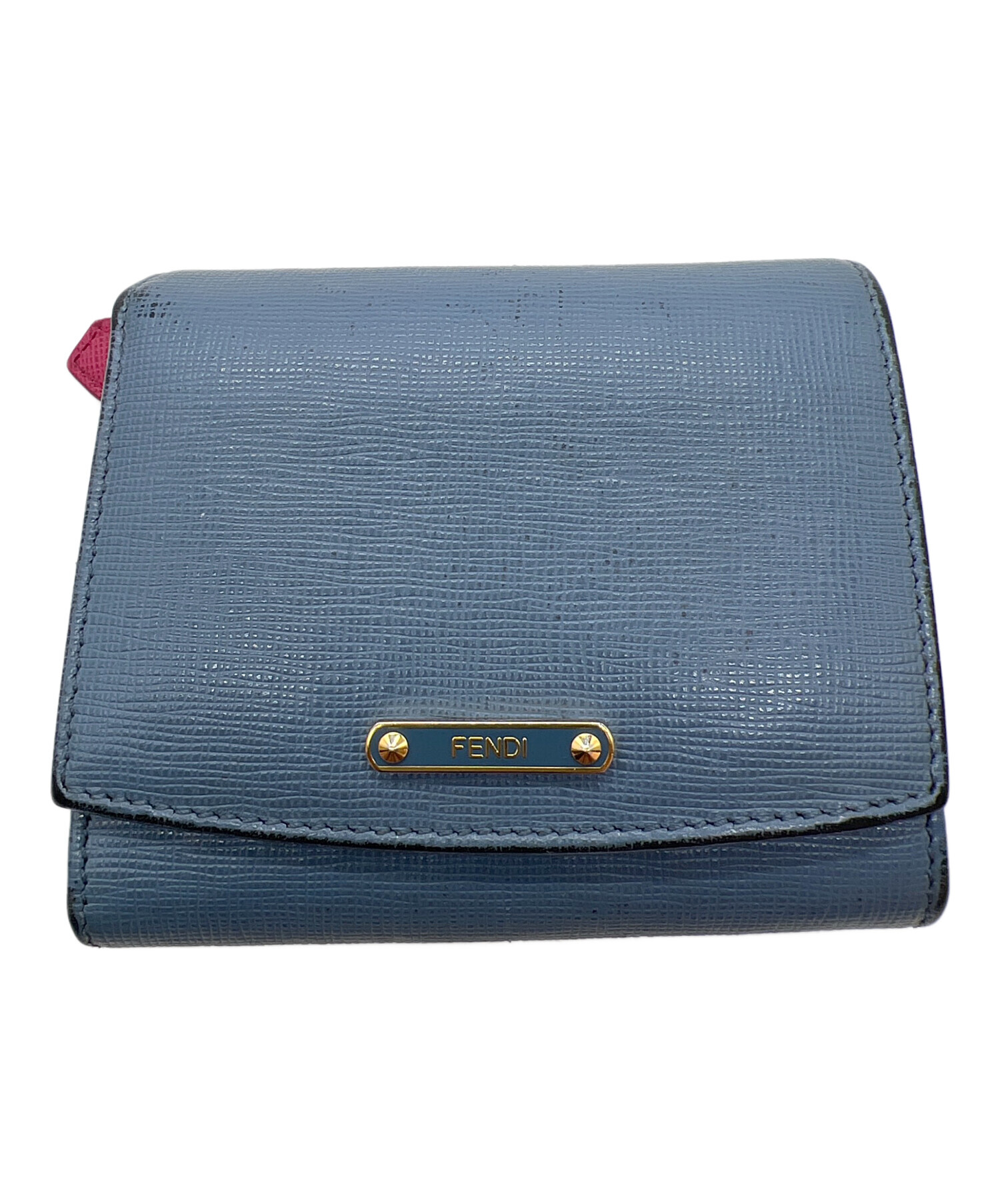 美品 FENDI フェンディ 財布 二つ折り財布 中古・古着通販】FENDI (フェンディ) 2つ折り財布 スカイブルー