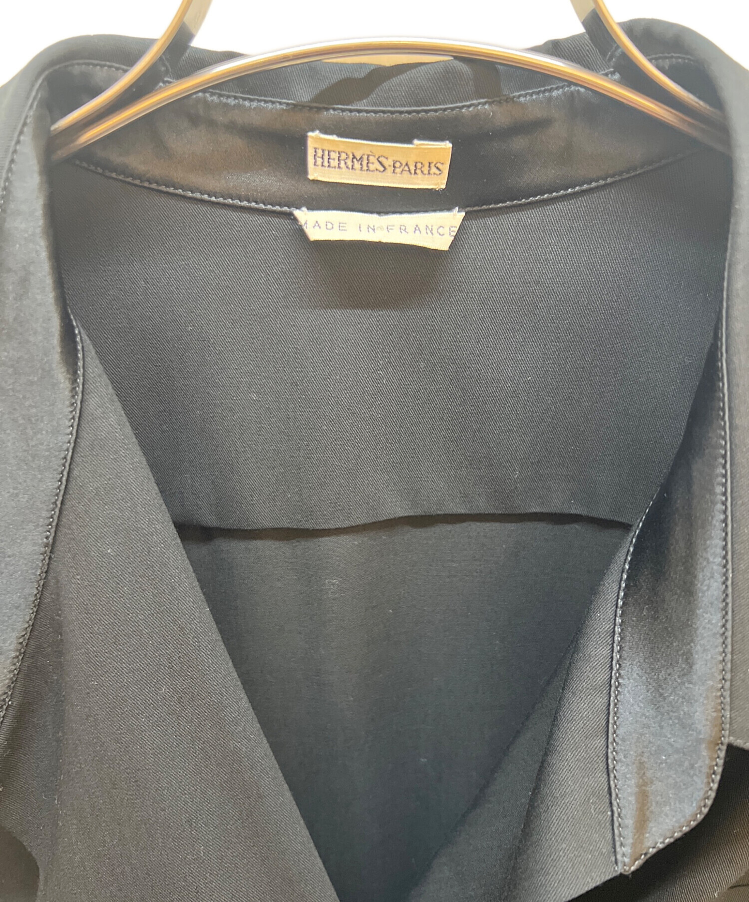 中古・古着通販】HERMES (エルメス) 長袖シャツ ブラック サイズ:42