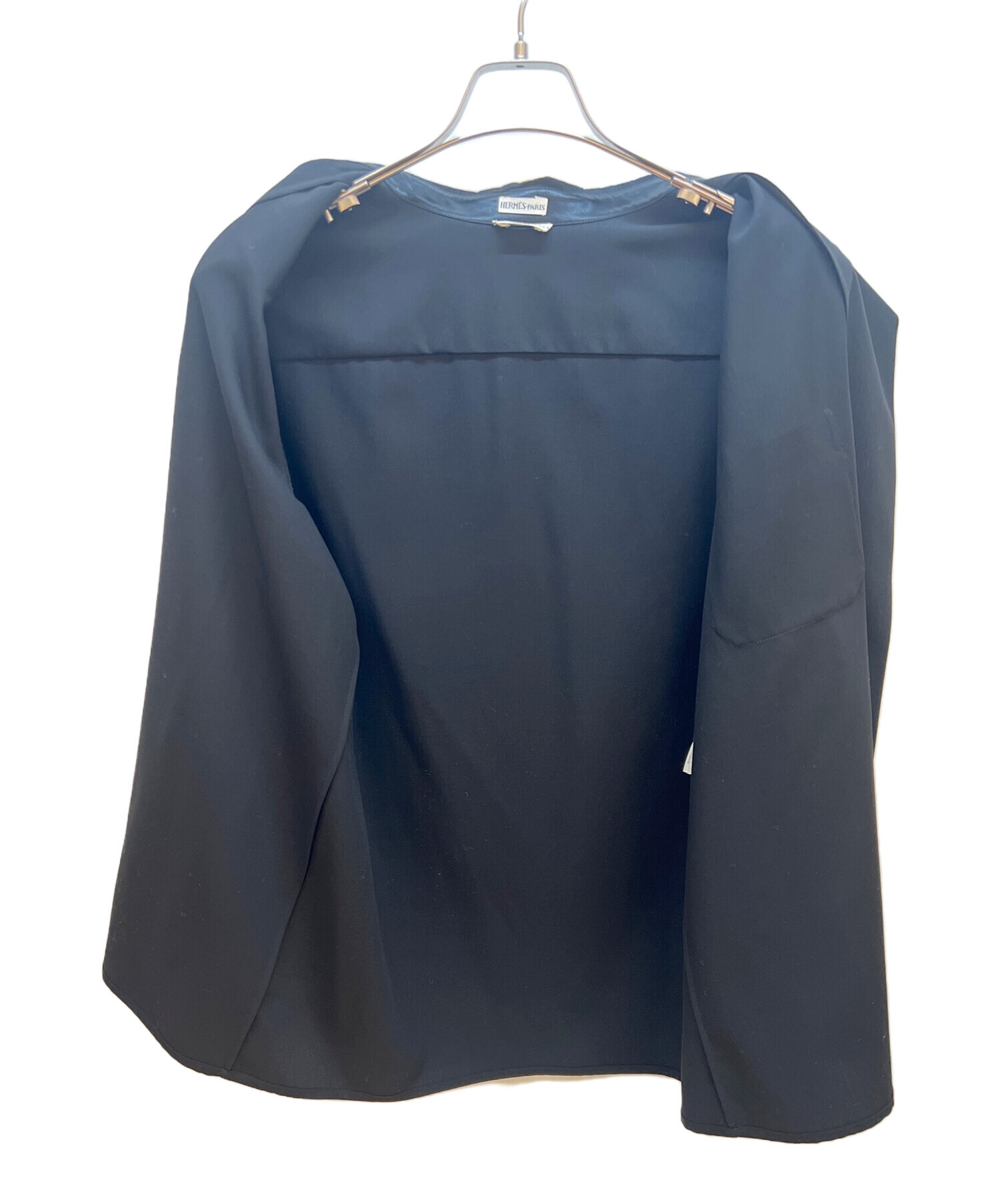 HERMES 長袖トップス サイズ42 中古・古着通販】HERMES (エルメス) 長袖シャツ ブラック サイズ:42