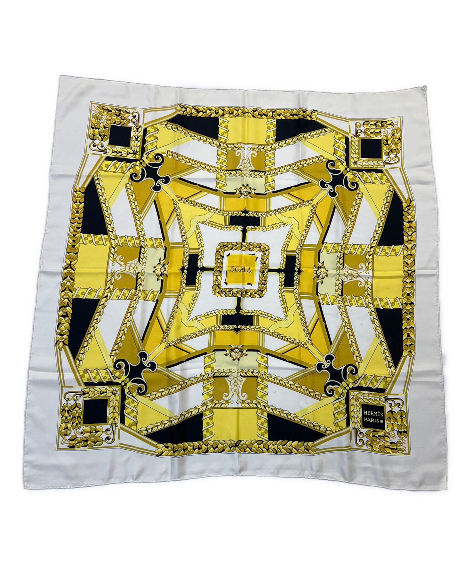 中古・古着通販】HERMES (エルメス) シルクスカーフ アイボリー