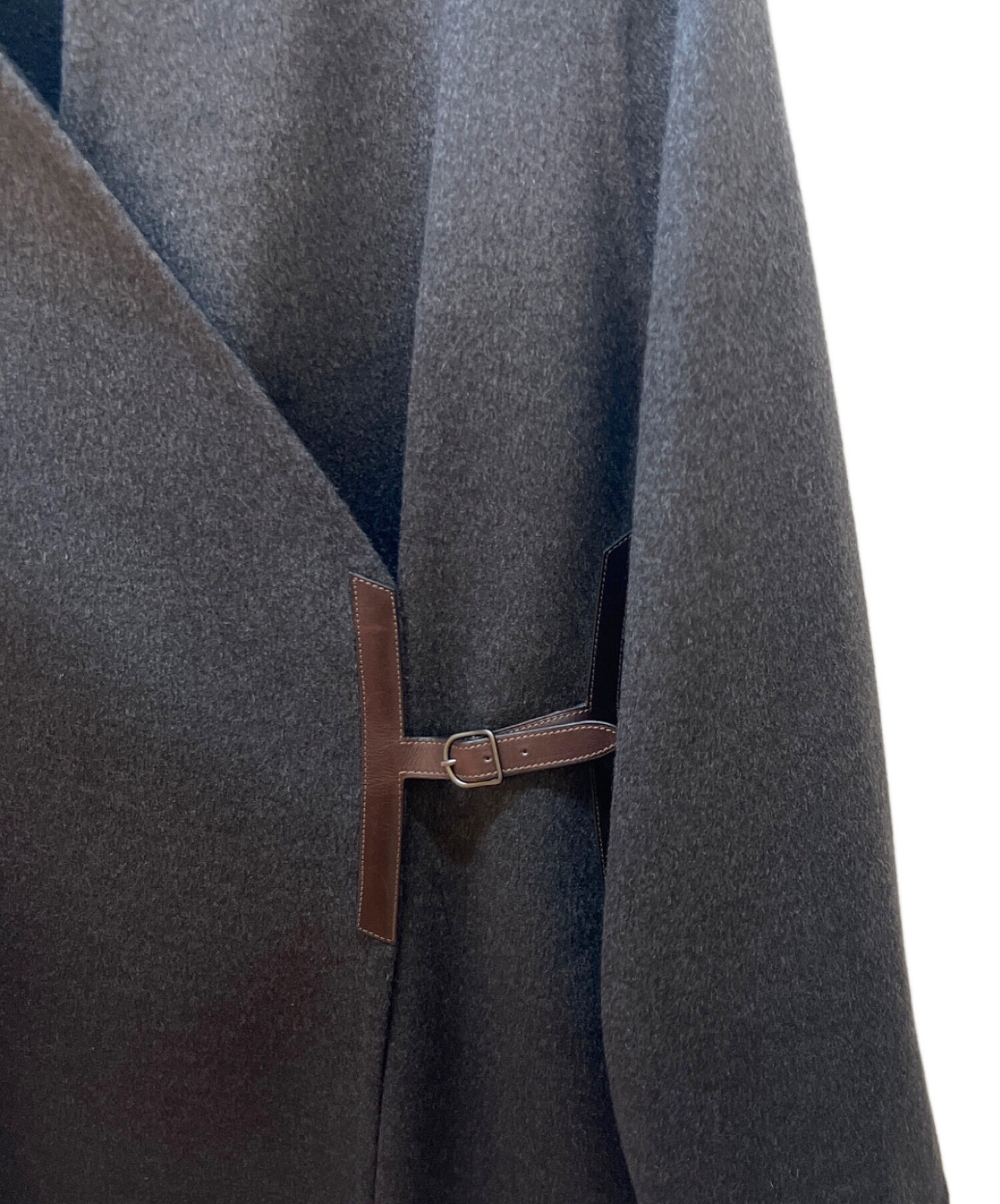 中古・古着通販】HERMES (エルメス) ノーカラーコート グレー サイズ